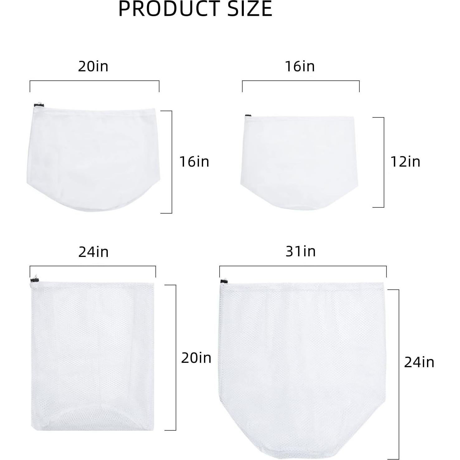 Bolsas de Lavandería ARZASGO, Paquete de 4, Duraderas, Blancas