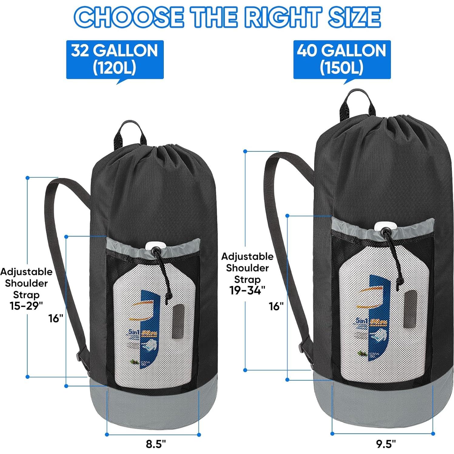 Bolsa de Lavandería Mochila BALEINE 120L Oxford Negra