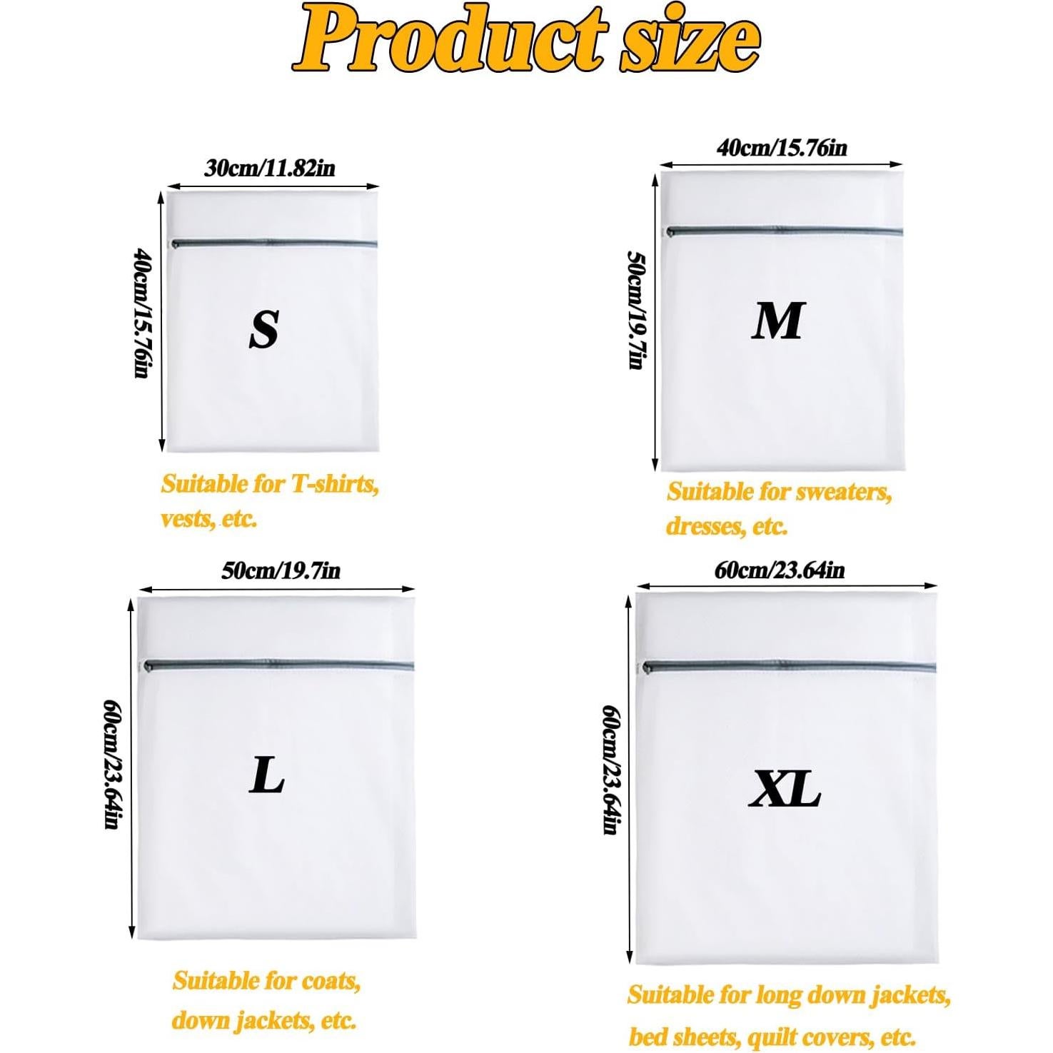 Set de 3 Bolsas de Lavandería de Malla DZZFGVF - Blanco