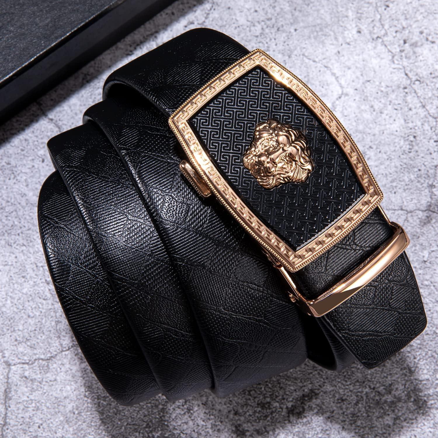 Cinturón de Ratchet Barry.Wang Cuero Genuino 2.86cm Ajustable