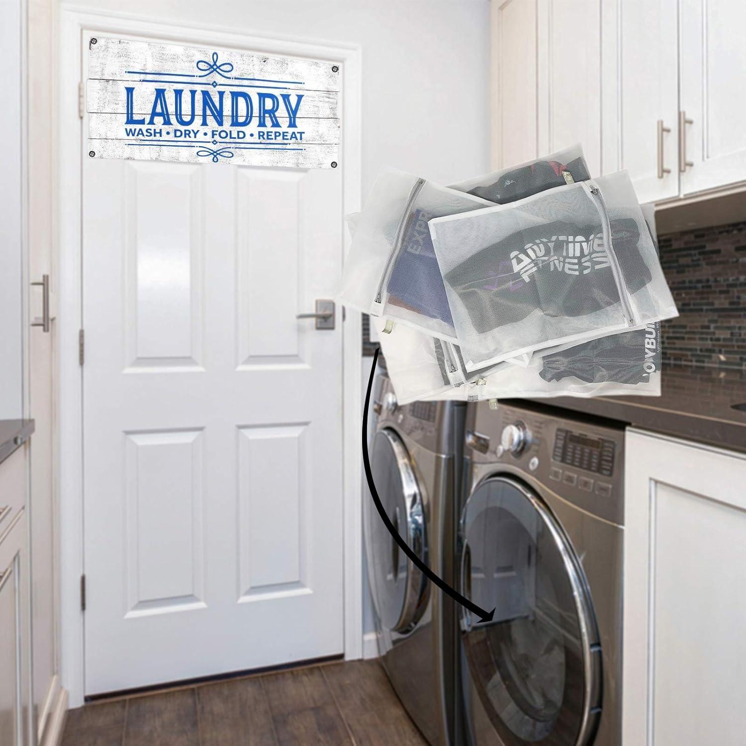 Paquete de 4 Bolsas de Lavandería HUJI Micro Malla 2 Grandes y 2 Medianas