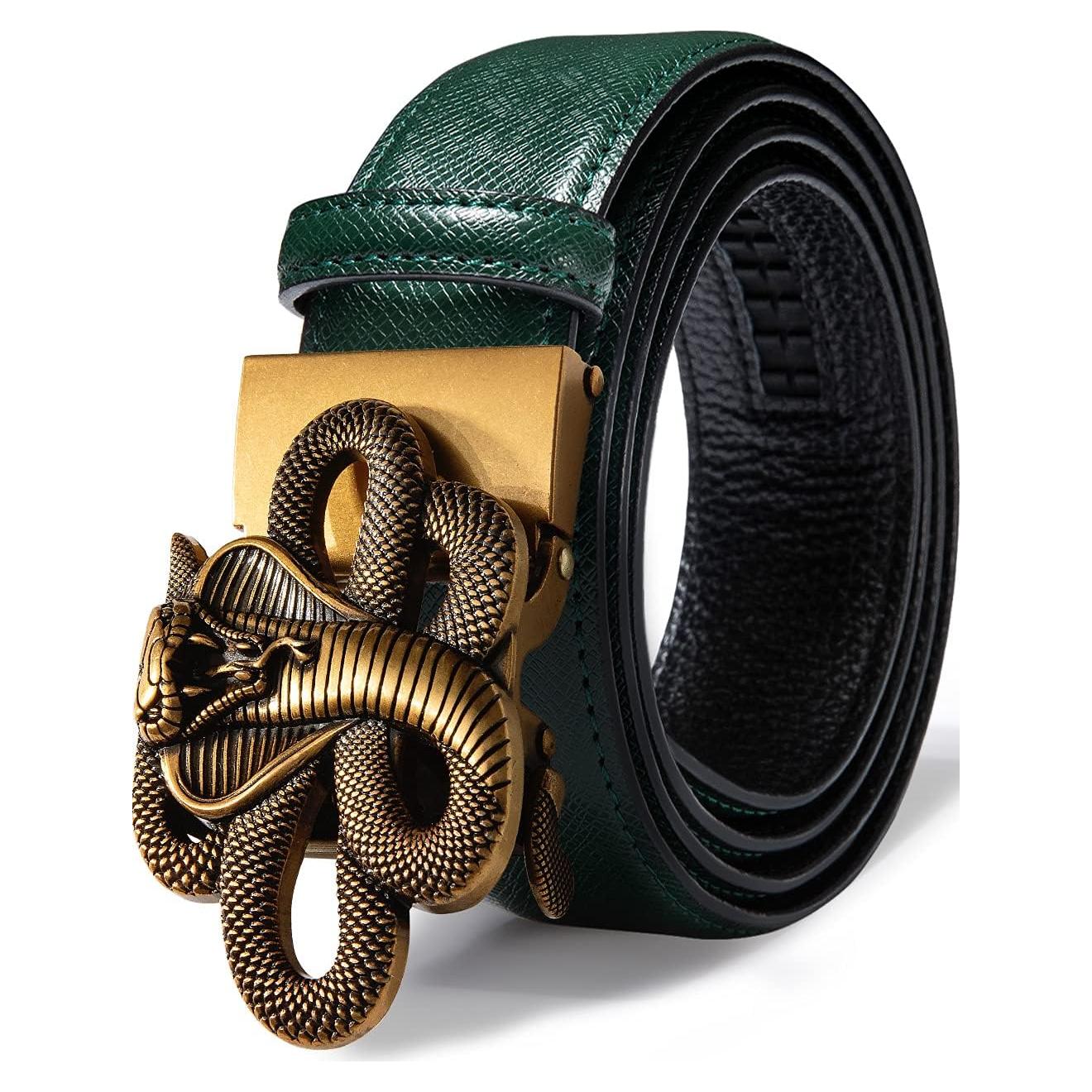 Cinturón de Ratchet Barry.Wang Cuero Genuino 2.86cm Ajustable