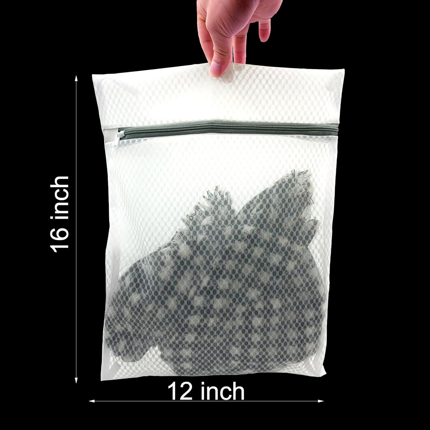 3 Bolsas de Lavandería de Malla Qgond XL 30x40 cm Resistentes