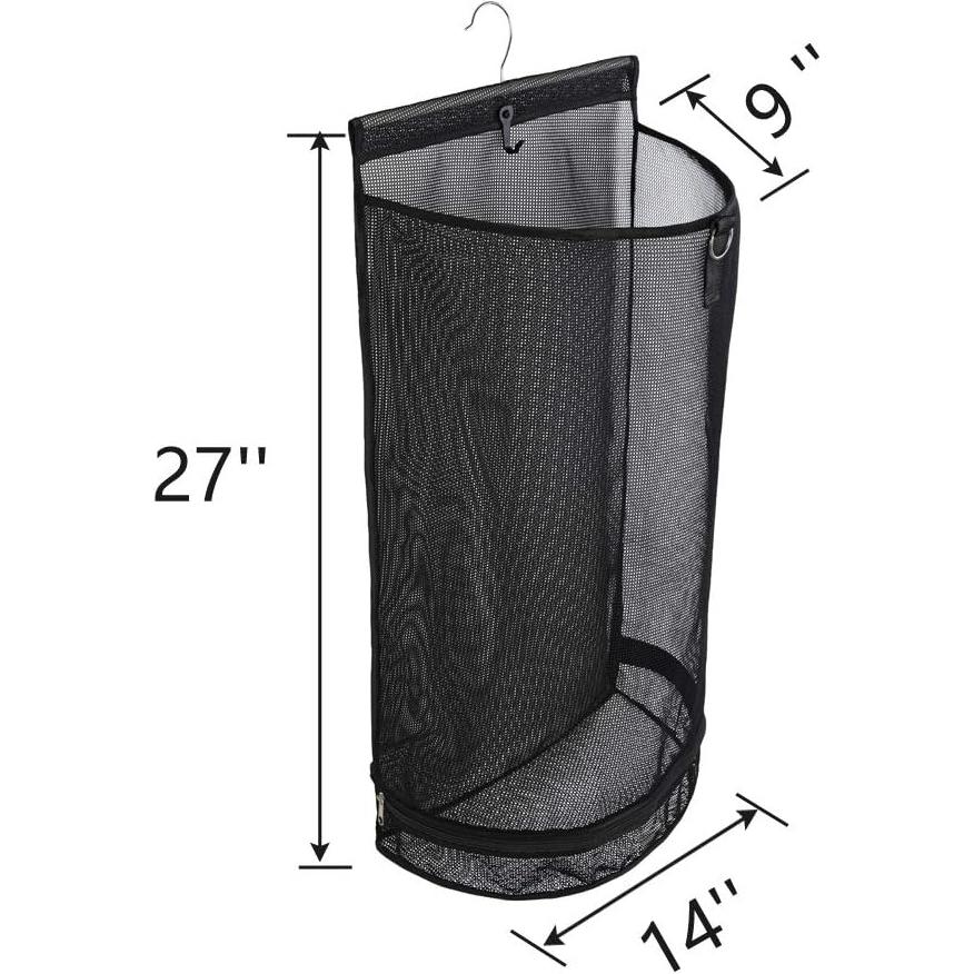 Bolsa de Malla Colgante ALYER 48L con Cremallera - Negro