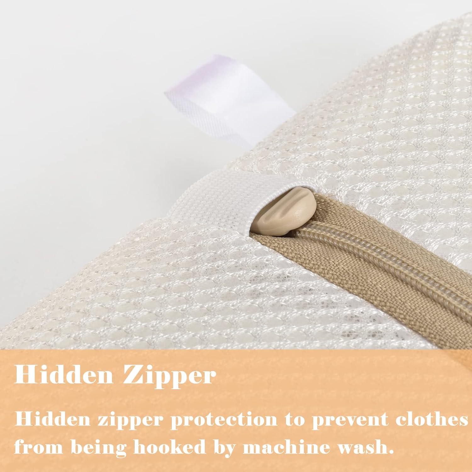 Bolsas de Lavandería Yonchic 4 Piezas Malla Cremallera Beige