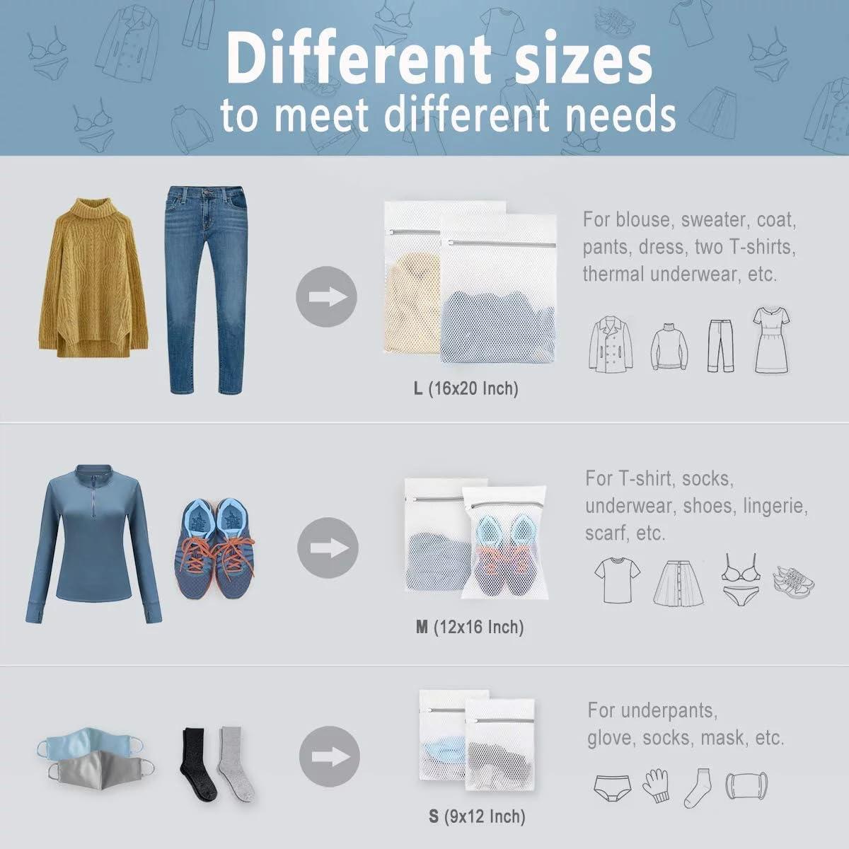 Juego de 5 Bolsas de Lavandería de Malla BXUYAOXMC - 3 Tamaños