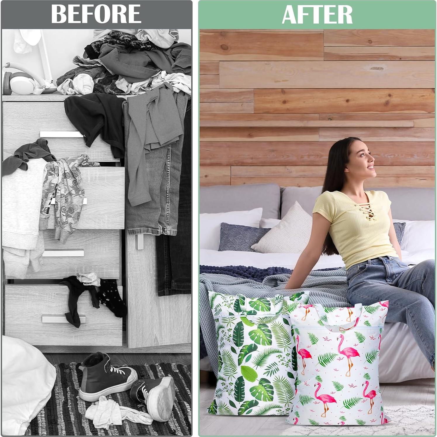 Bolsa de Lavandería Grande Nidoul Impermeable 2 Pcs 58x45 cm