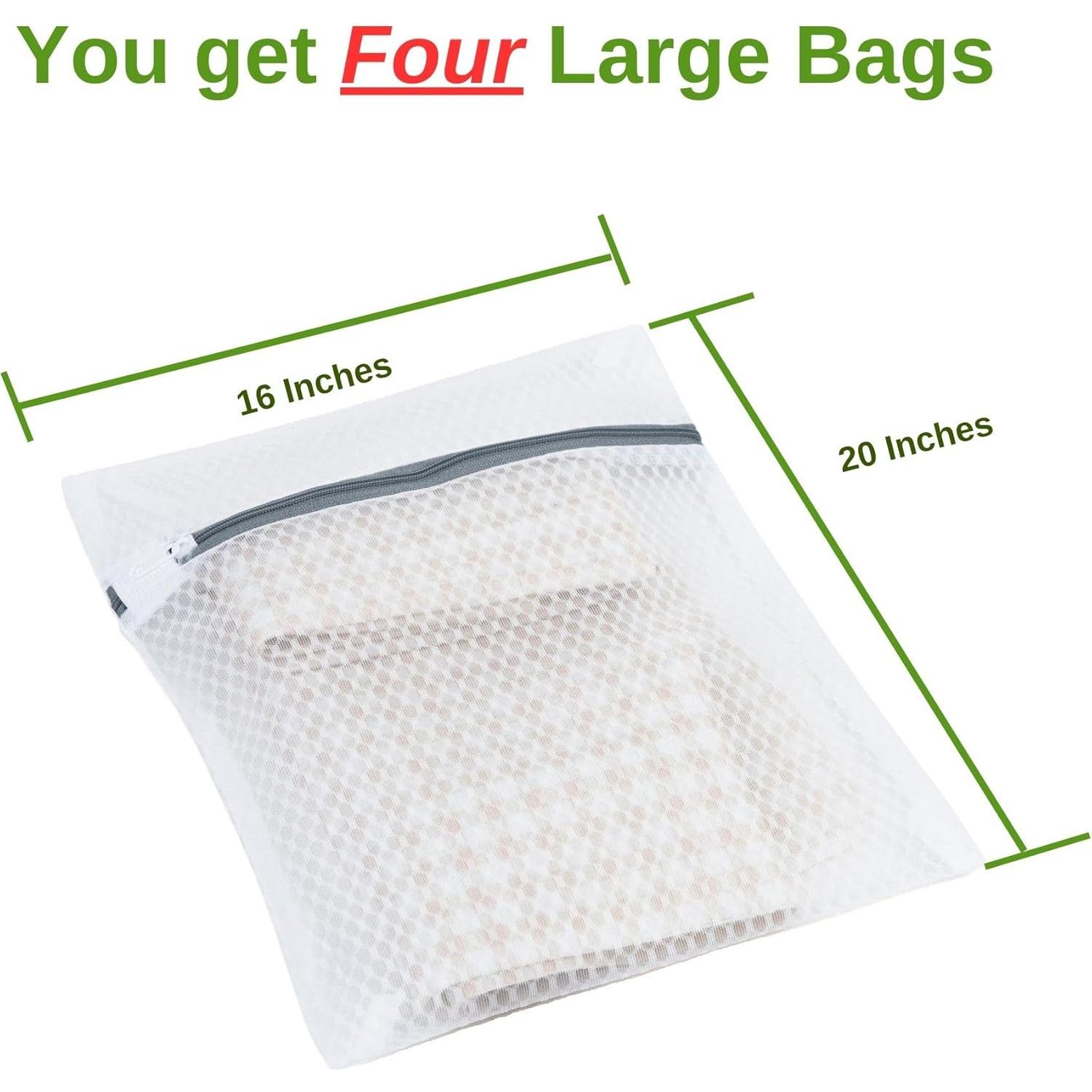 4 Bolsas de Lavandería Malla Gruesa Shalozan 40x50 cm