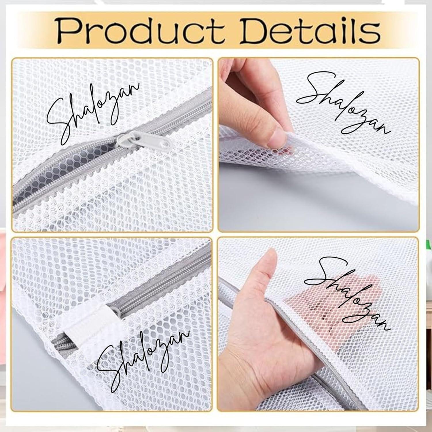 4 Bolsas de Lavandería Malla Gruesa Shalozan 40x50 cm