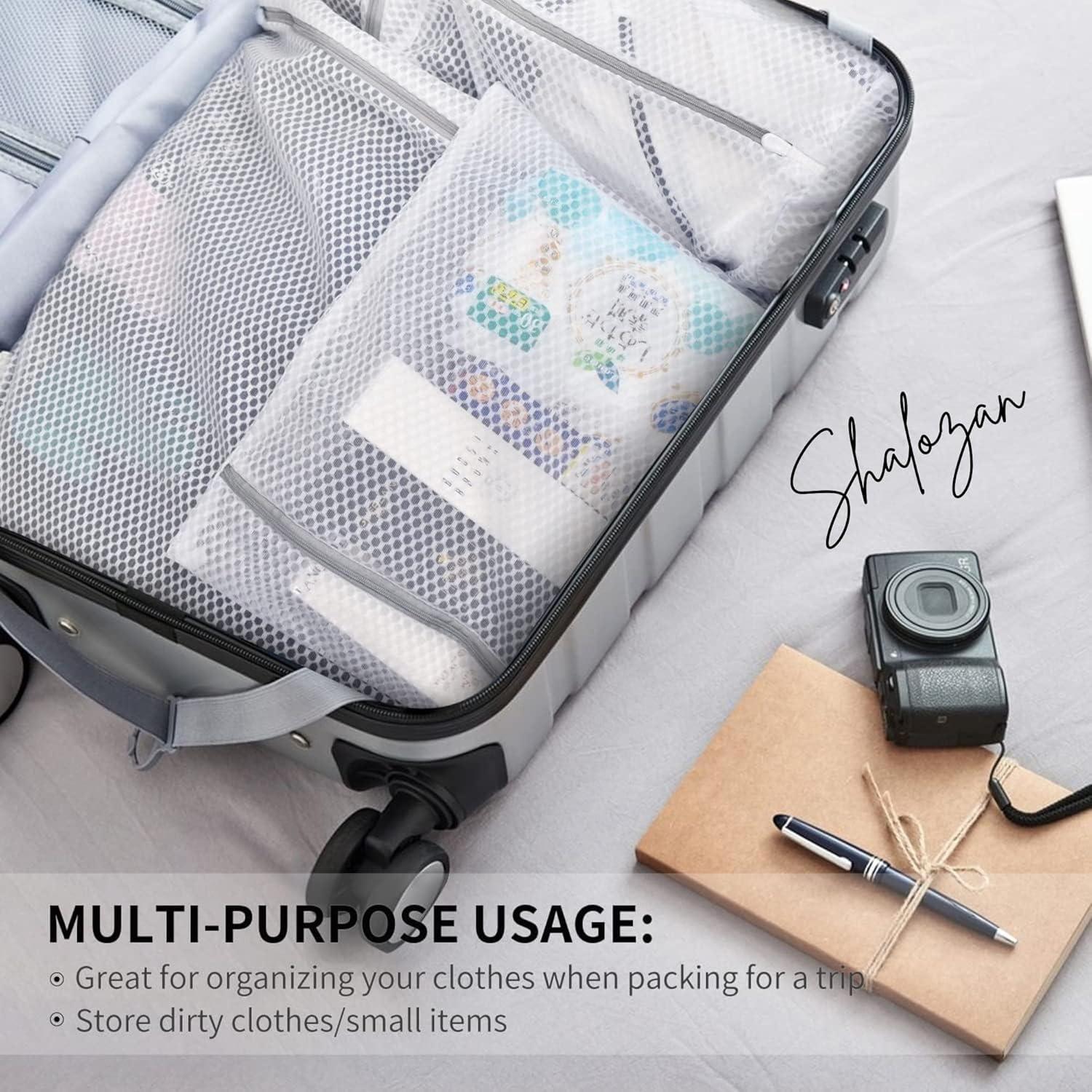 4 Bolsas de Lavandería Malla Gruesa Shalozan 40x50 cm