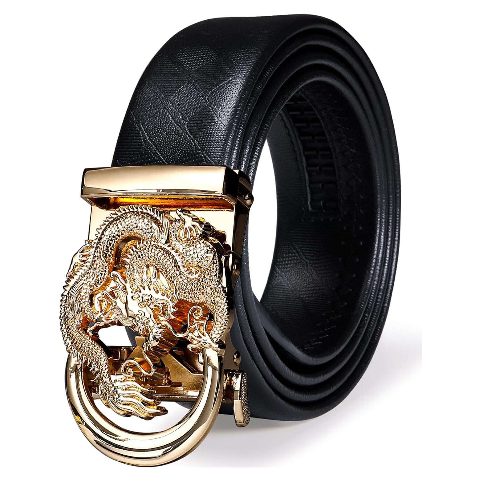 Cinturón de Ratchet Barry.Wang Cuero Genuino 2.86cm Ajustable