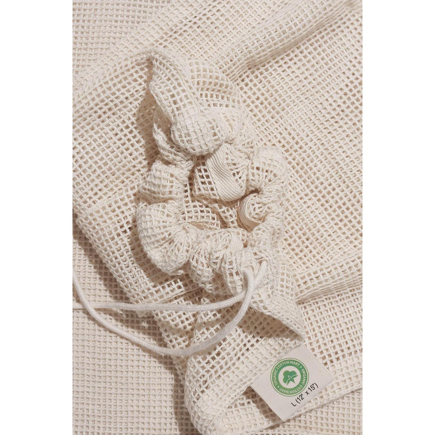 Bolsas de Malla de Algodón Orgánico - Juego de 3 Extra Grandes