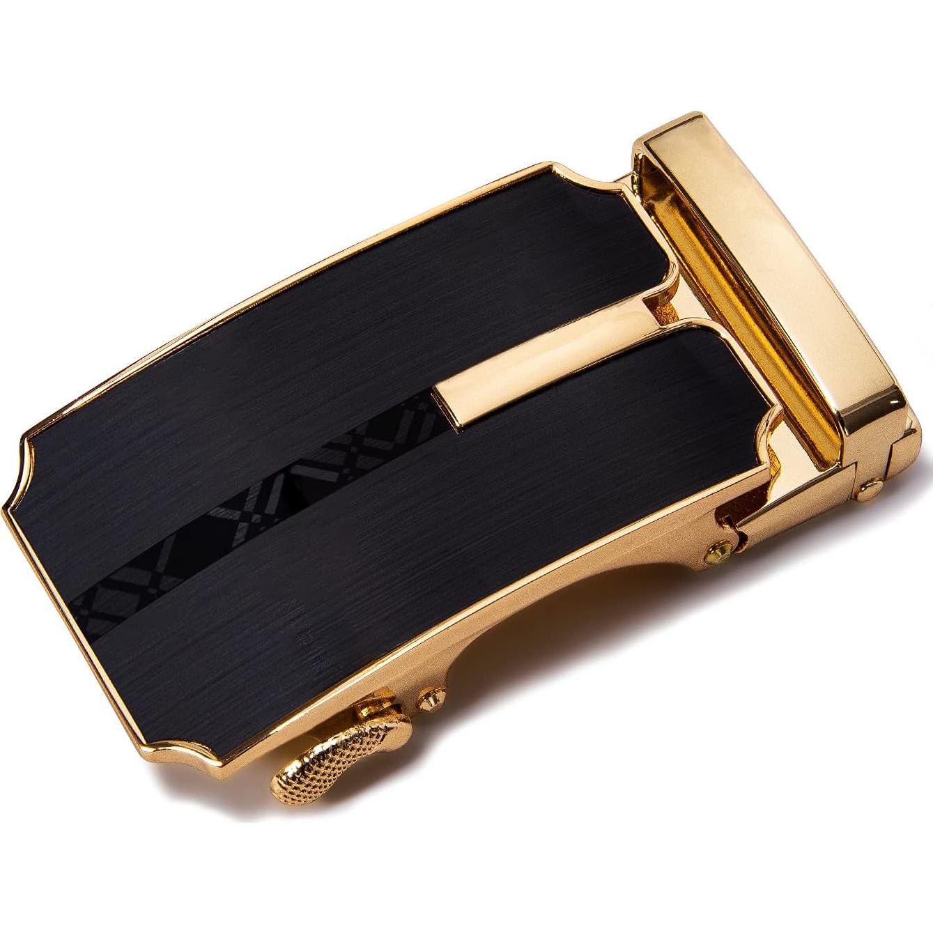 Cinturón Ratchet Barry.Wang Cuero Genuino Negro 2.86cm