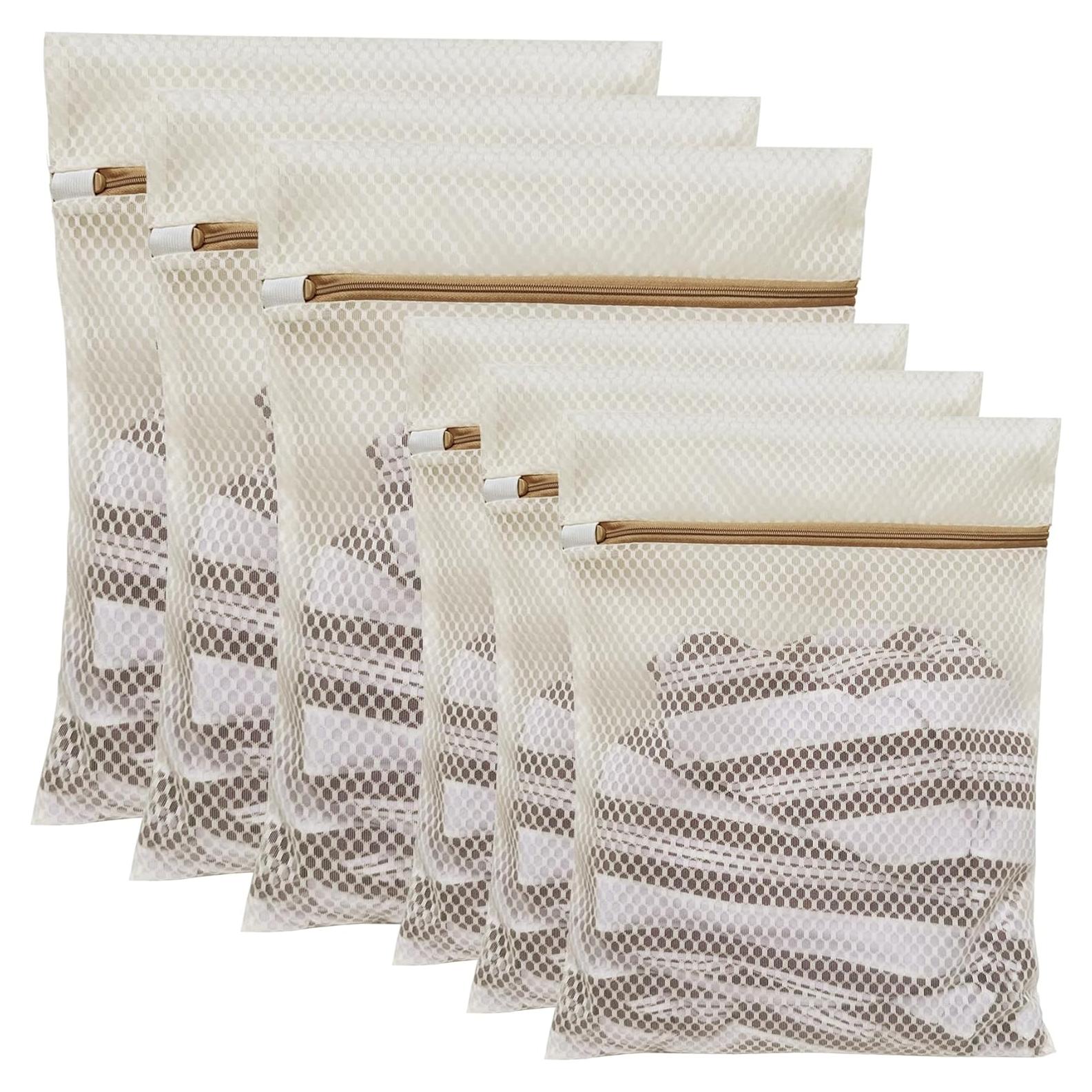 Paquete de 6 Bolsas de Lavandería DuomiW Beige - 3 Grandes y 3 Medianas