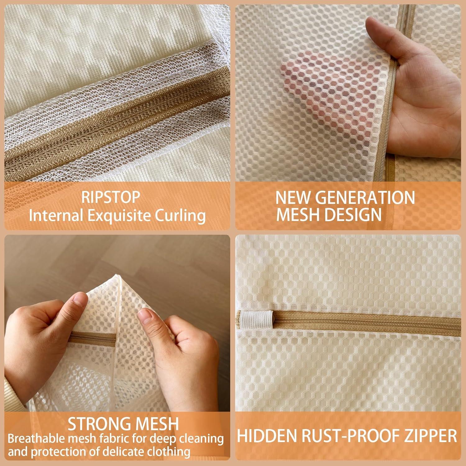 Paquete de 6 Bolsas de Lavandería DuomiW Beige - 3 Grandes y 3 Medianas