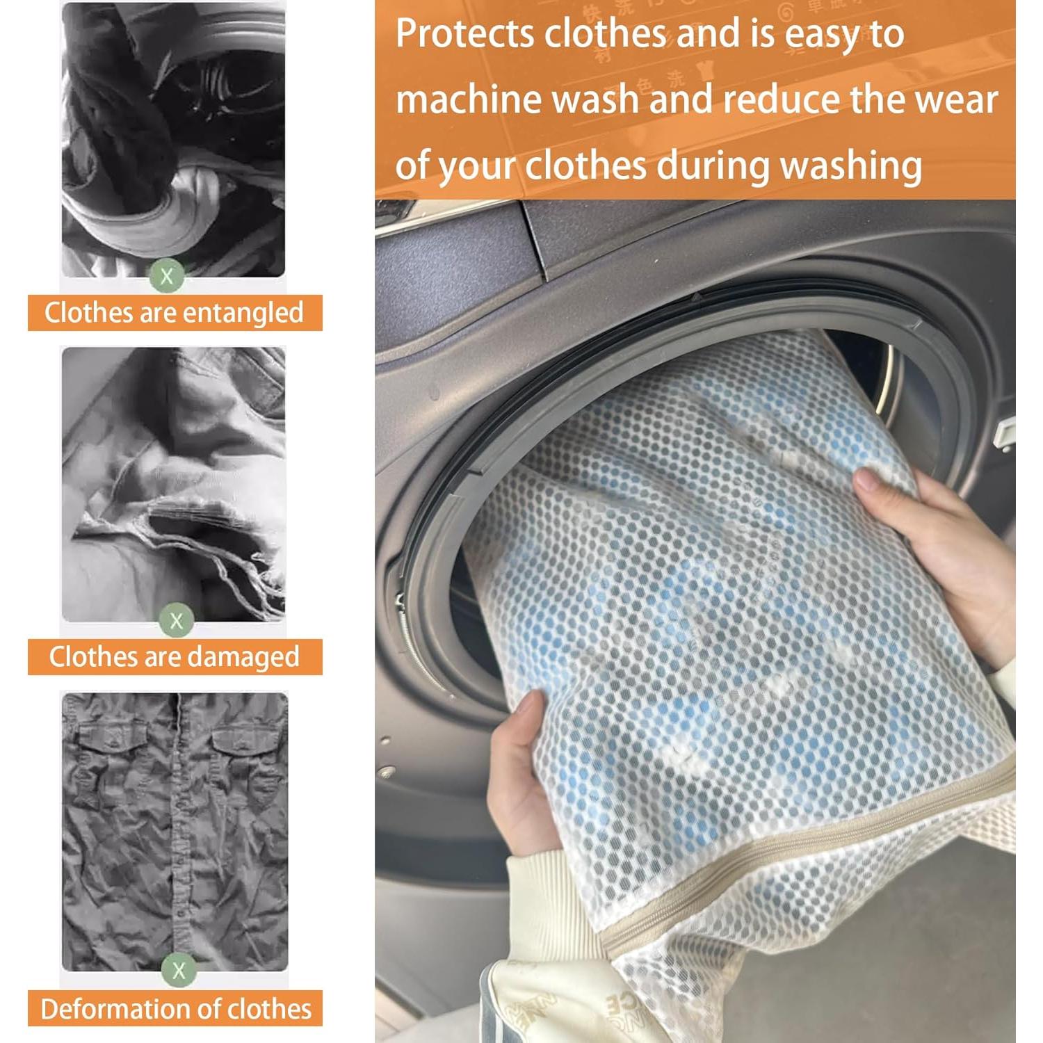 Paquete de 6 Bolsas de Lavandería DuomiW Beige - 3 Grandes y 3 Medianas