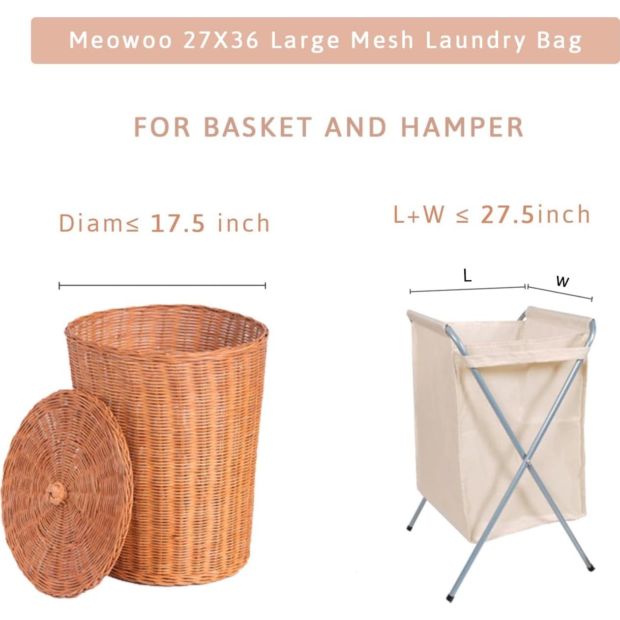 Bolsa de Lavandería de Malla Grande Meowoo 68.58x91.44 cm 2pcs