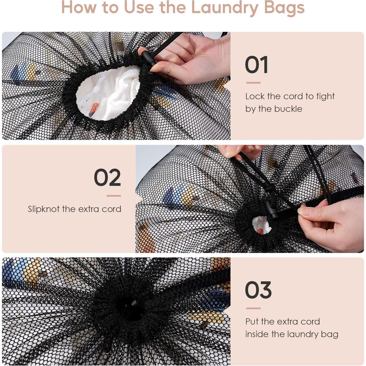 Bolsa de Lavandería de Malla Grande Meowoo 68.58x91.44 cm 2pcs