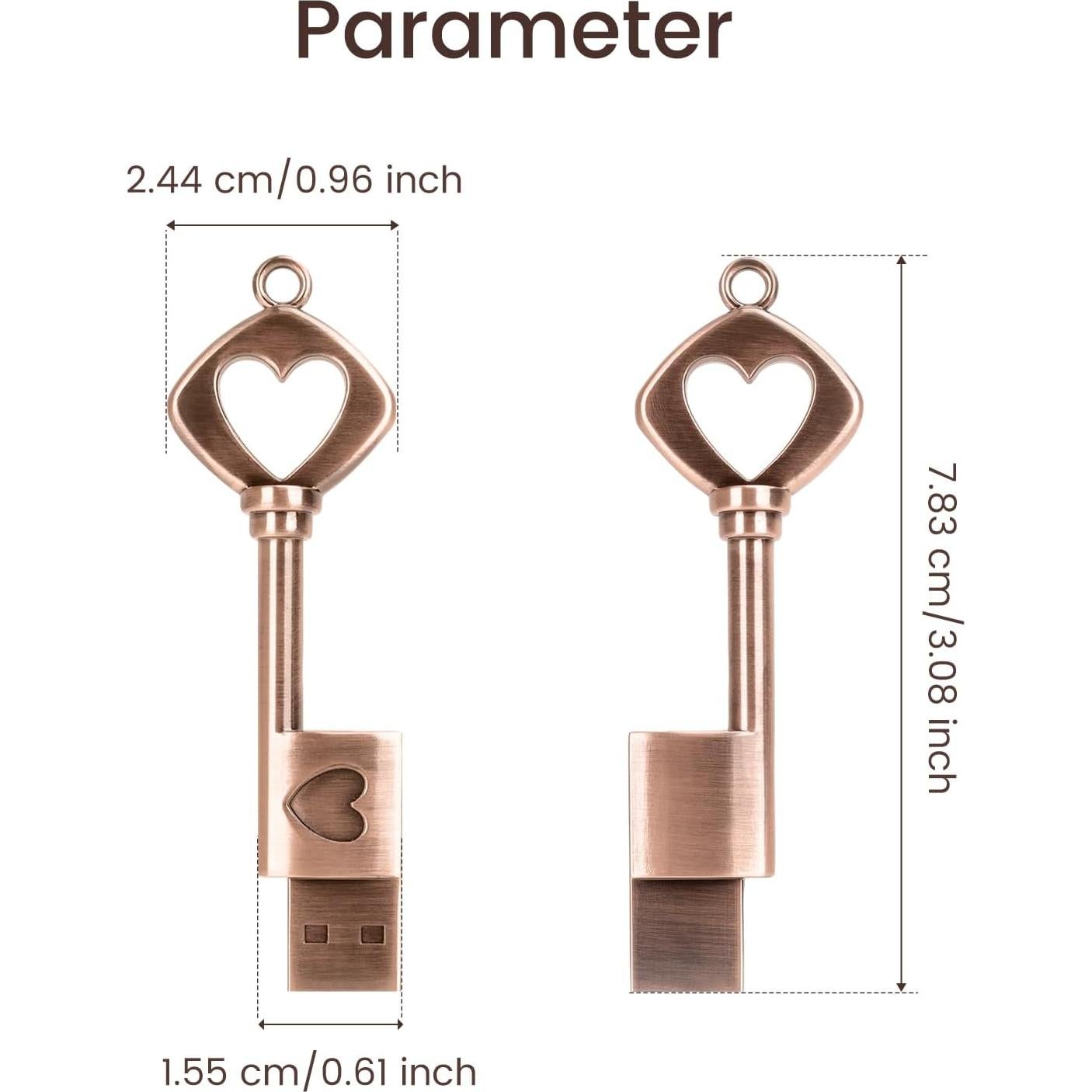 Unidad Flash USB 2.0 32GB BorlterClamp Corazón Metal