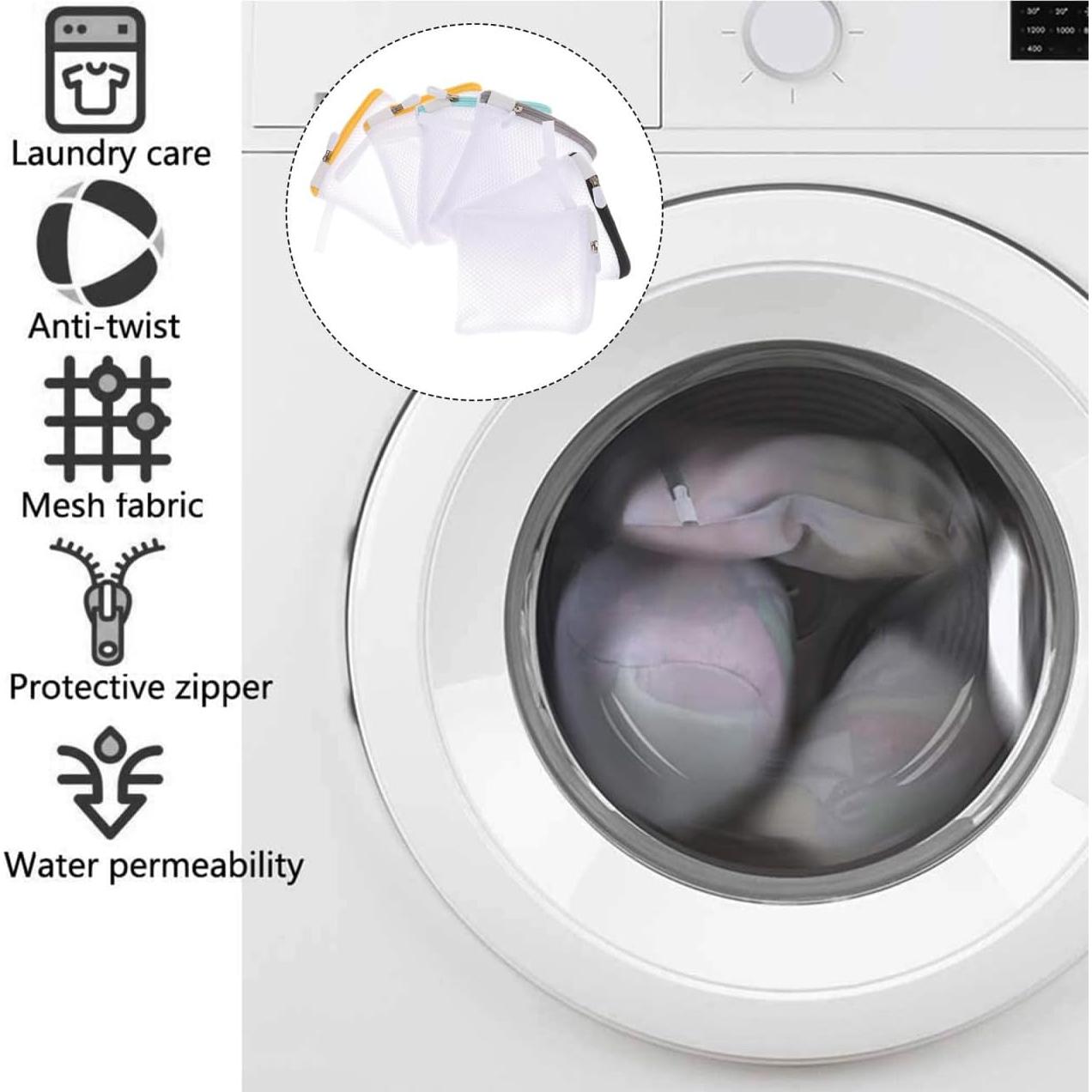 6 Bolsas de Lavandería AOKWAWALIY con Cremallera 12x12cm