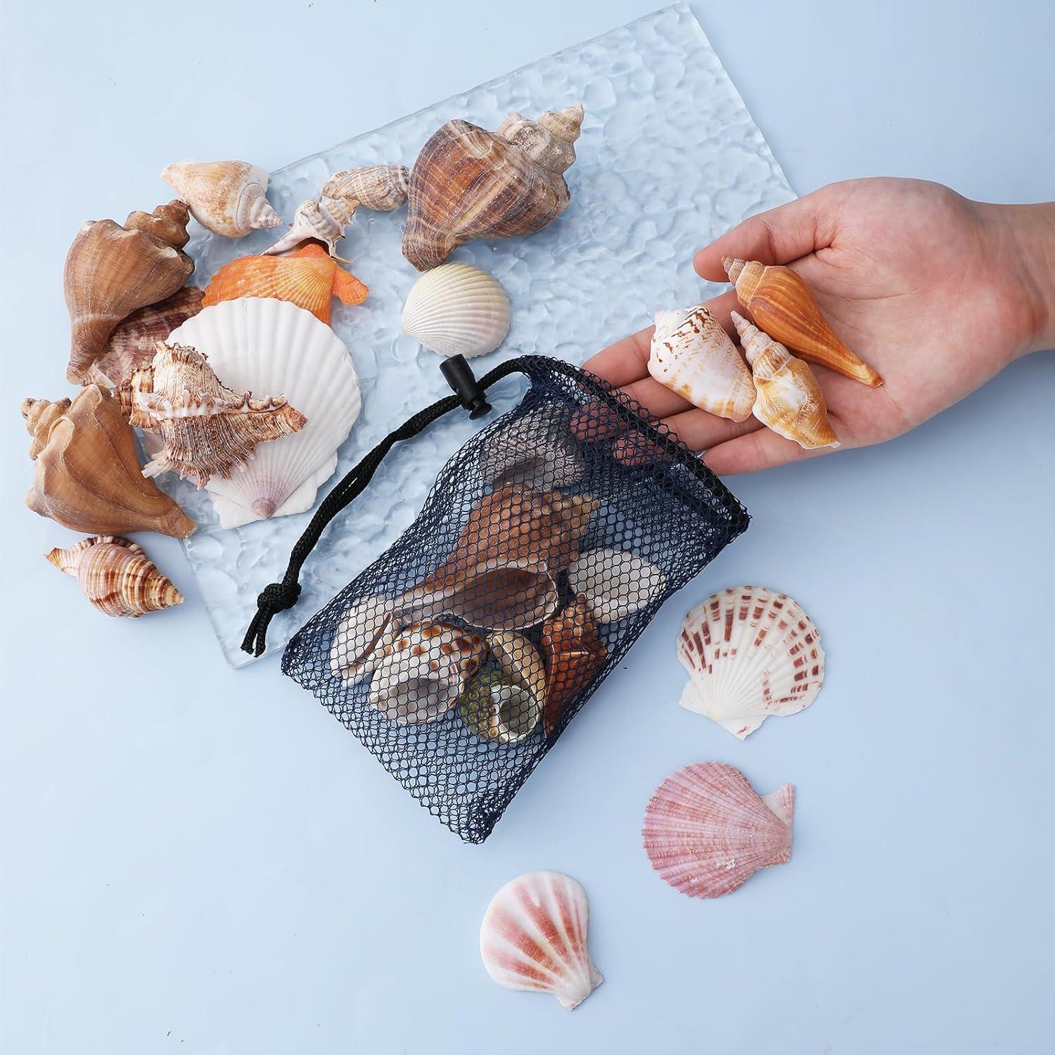 5 Bolsas de Malla Coloridas con Cierre Nylon 15x10 cm