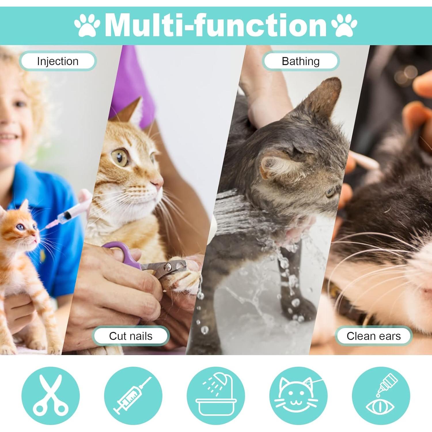 Bolsa de Baño para Gatos AMEAMI Ajustable Malla Transpirable