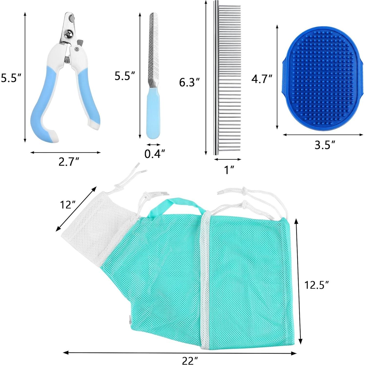 Juego de baño para gatos JULMELON 10 PCS con cepillo y cortauñas