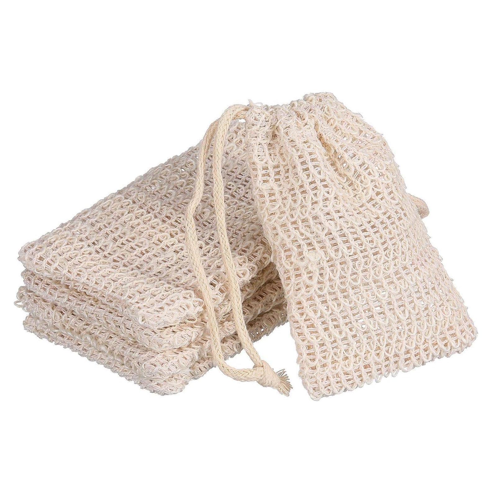 5 Bolsas de Jabón Natural Sisal Exfoliante BBTO 9x14 cm