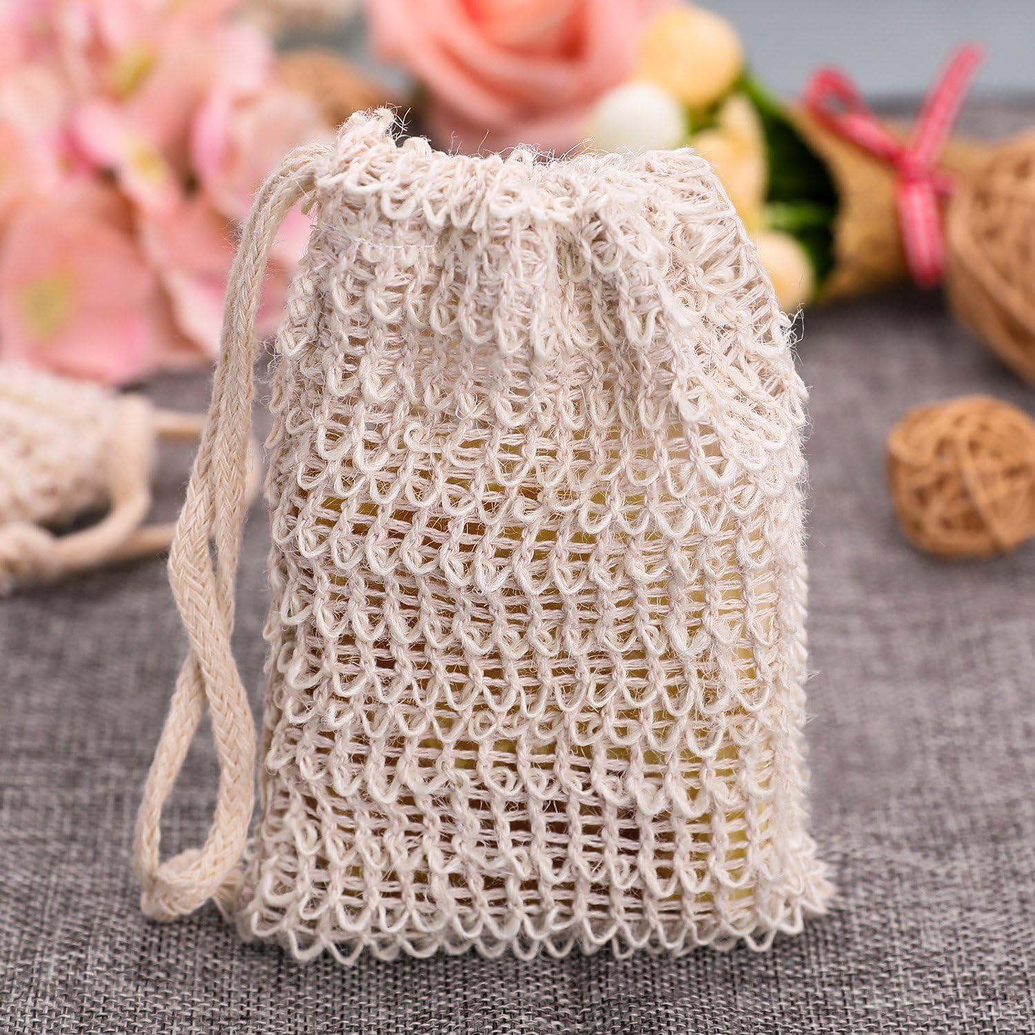 5 Bolsas de Jabón Natural Sisal Exfoliante BBTO 9x14 cm