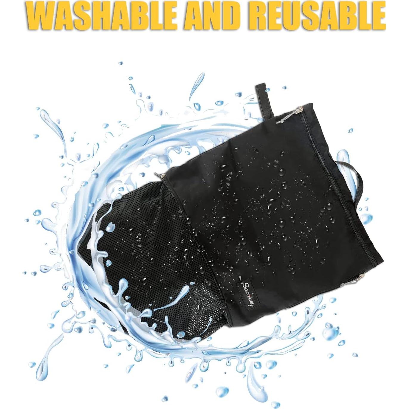 Bolsa de Lavandería Reutilizable SACREDAY L Negra Impermeable