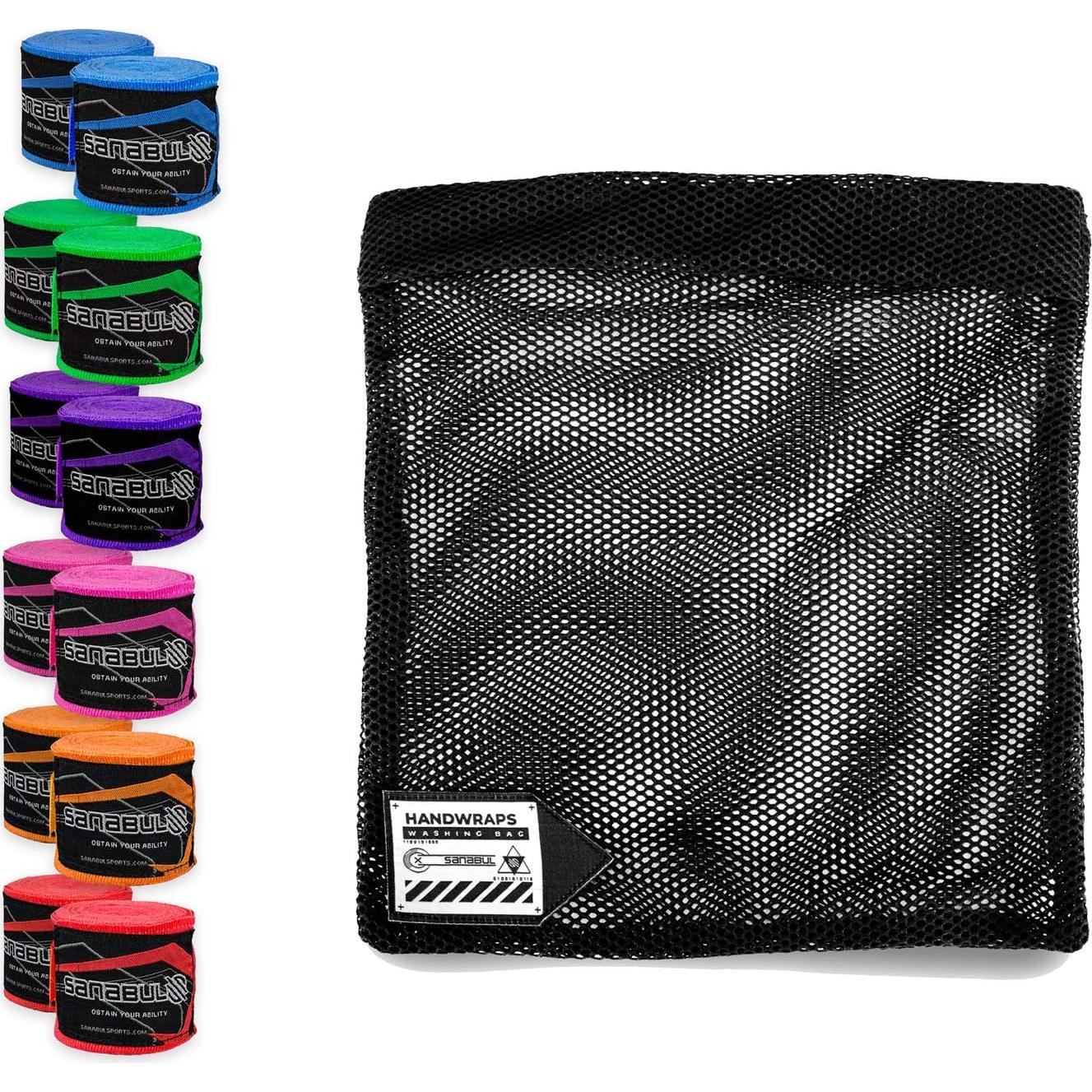 Bolsa de Lavado Sanabul para Vendajes de Boxeo - Grande, Negra