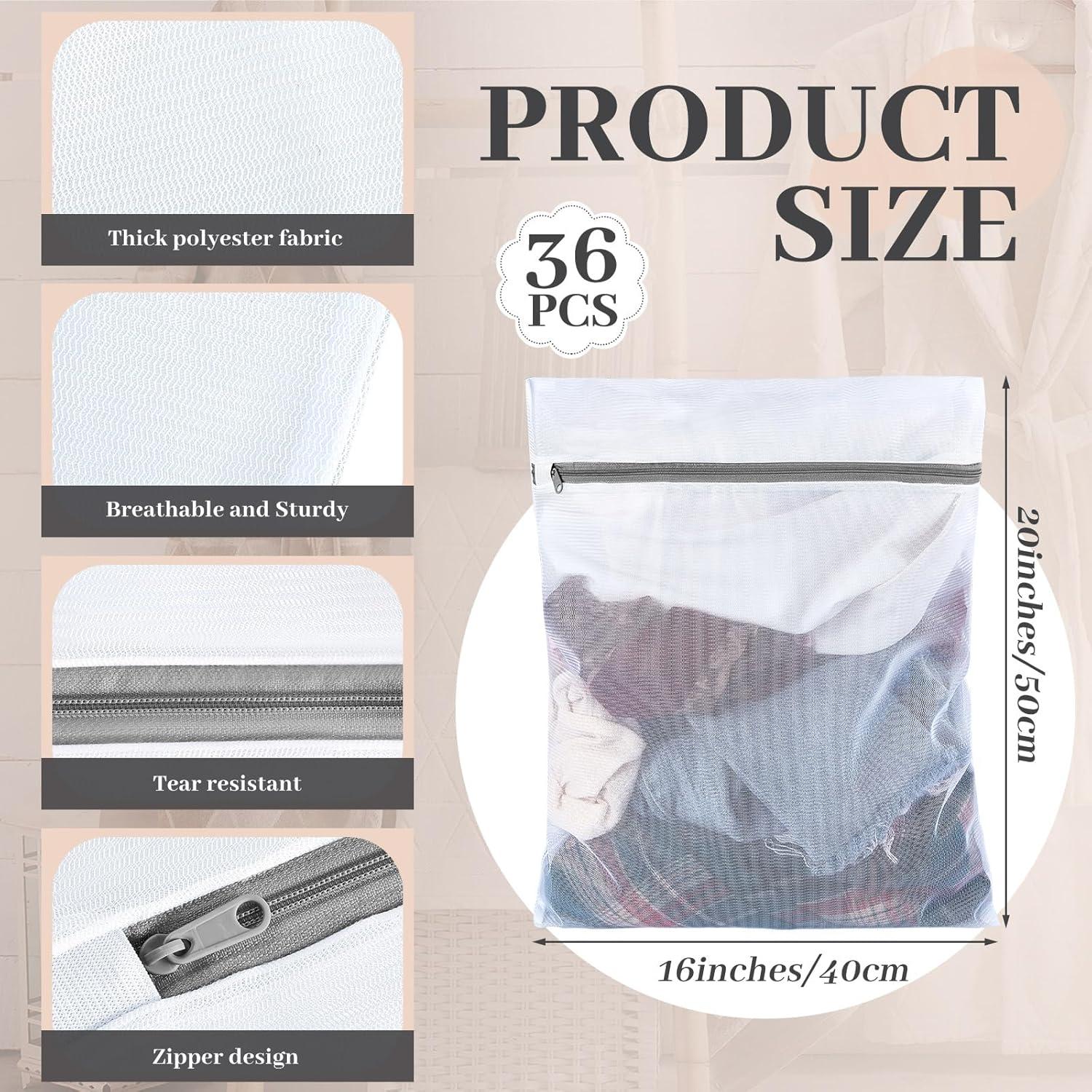 36 Bolsas de Lavandería de Malla Fina Nuenen 40x50cm Gris