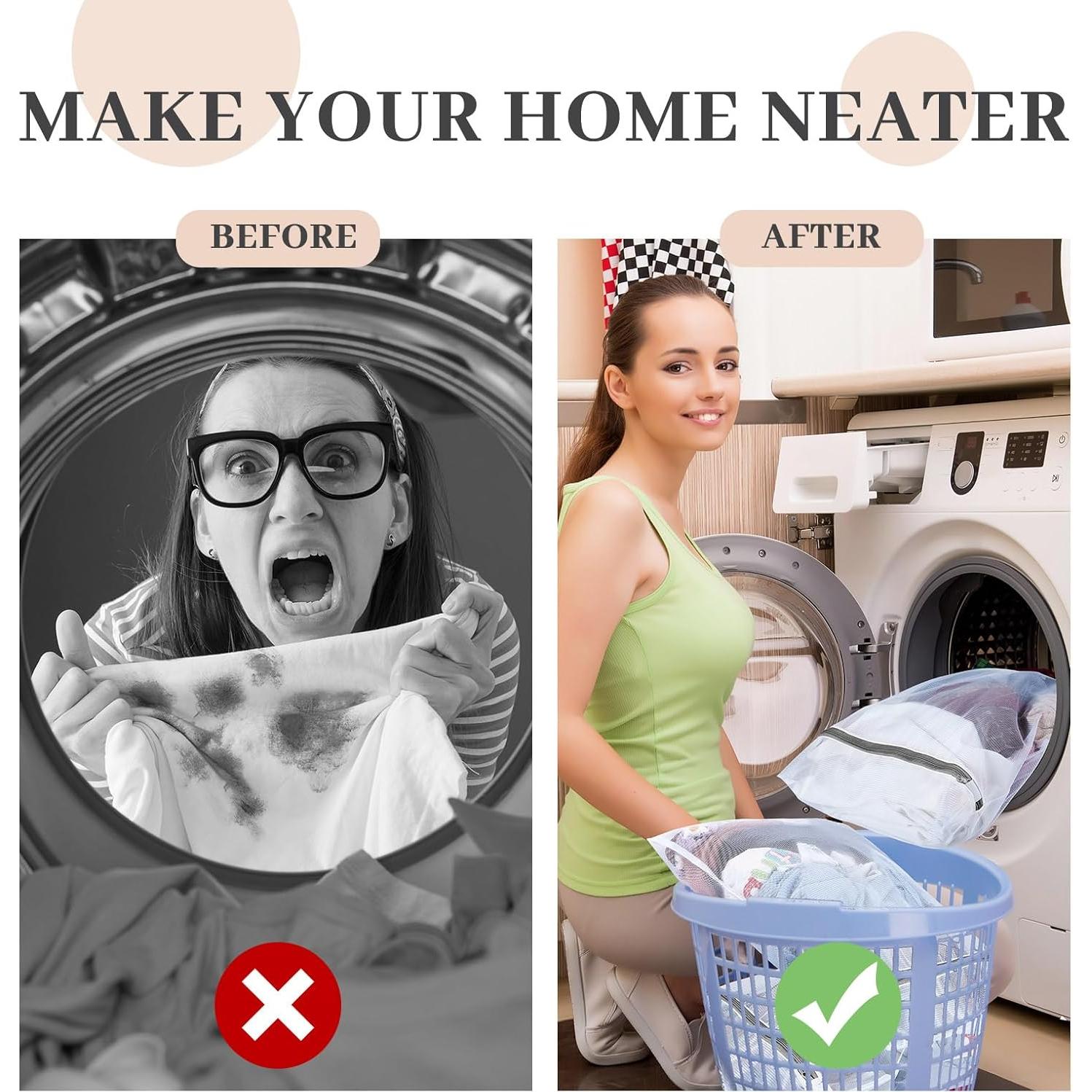 36 Bolsas de Lavandería de Malla Fina Nuenen 40x50cm Gris