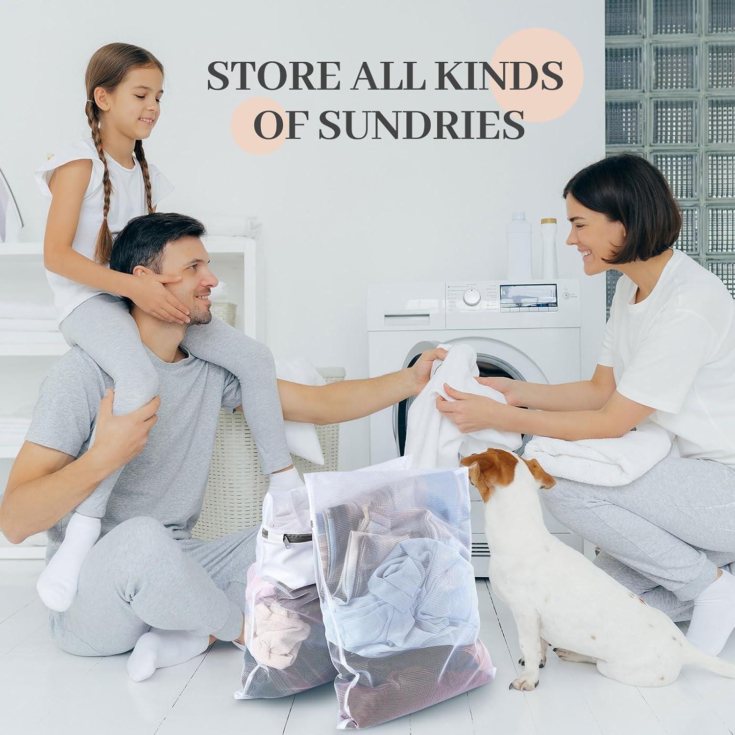 36 Bolsas de Lavandería de Malla Fina Nuenen 40x50cm Gris