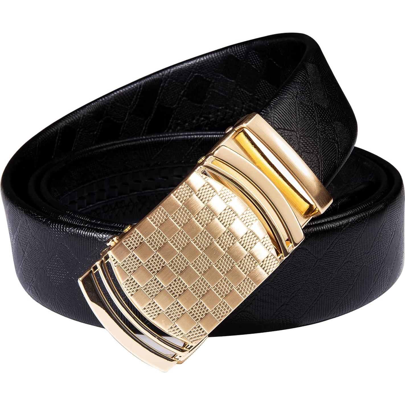 Cinturón Ratchet Barry.Wang Cuero Genuino Ajustable 2.86cm