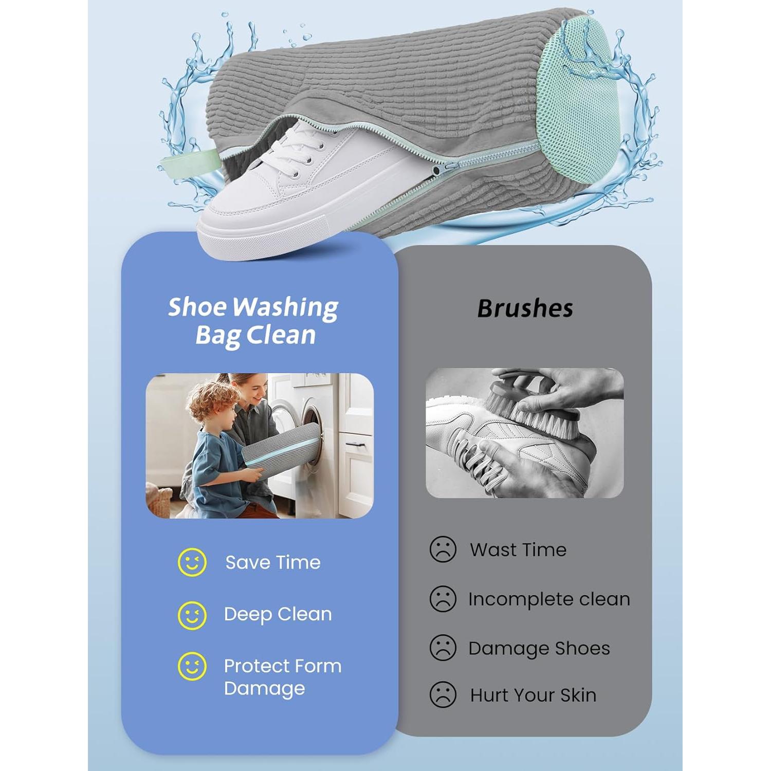 Bolsa de Lavado de Zapatos Pomeney 1pc Microfibra Gris