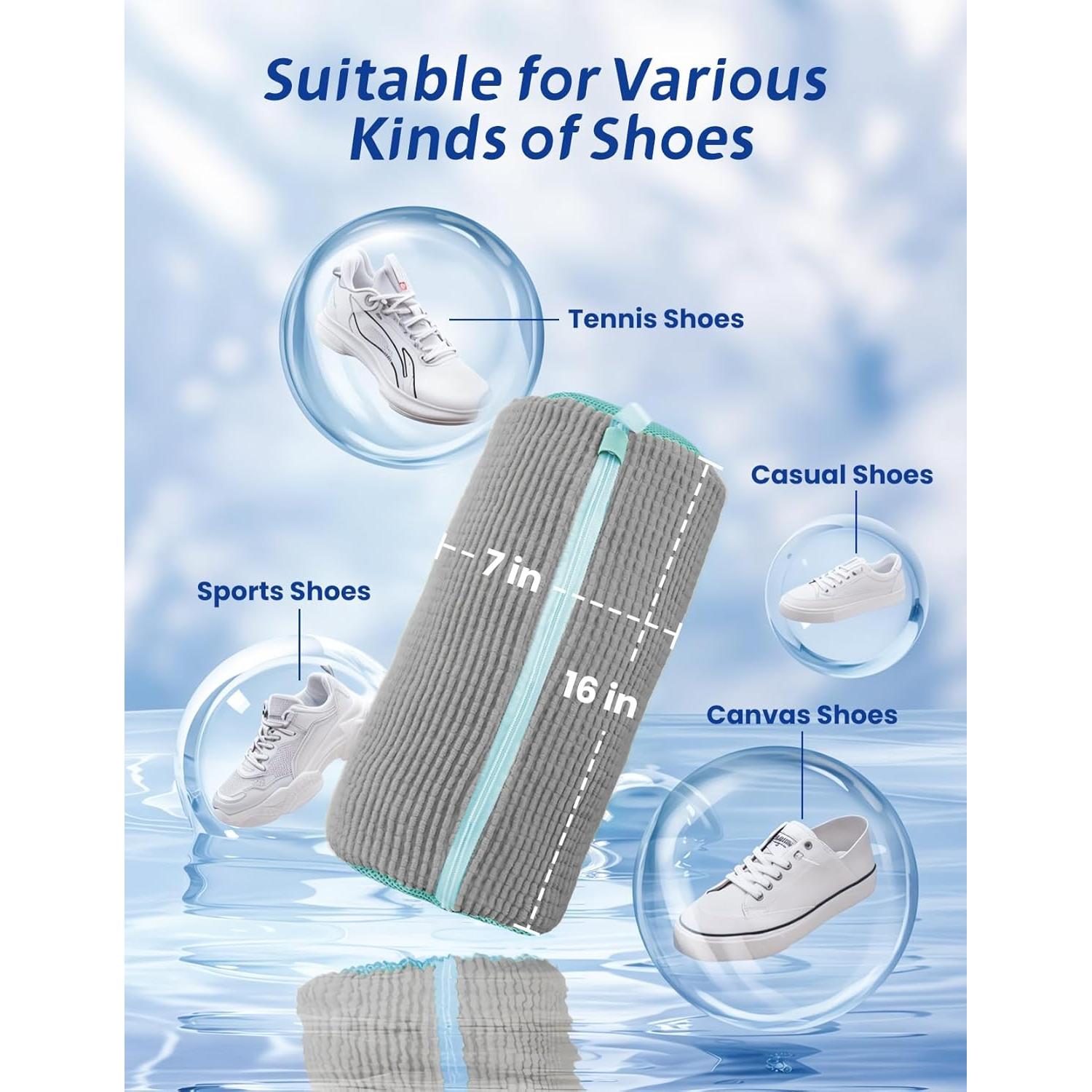 Bolsa de Lavado de Zapatos Pomeney 1pc Microfibra Gris