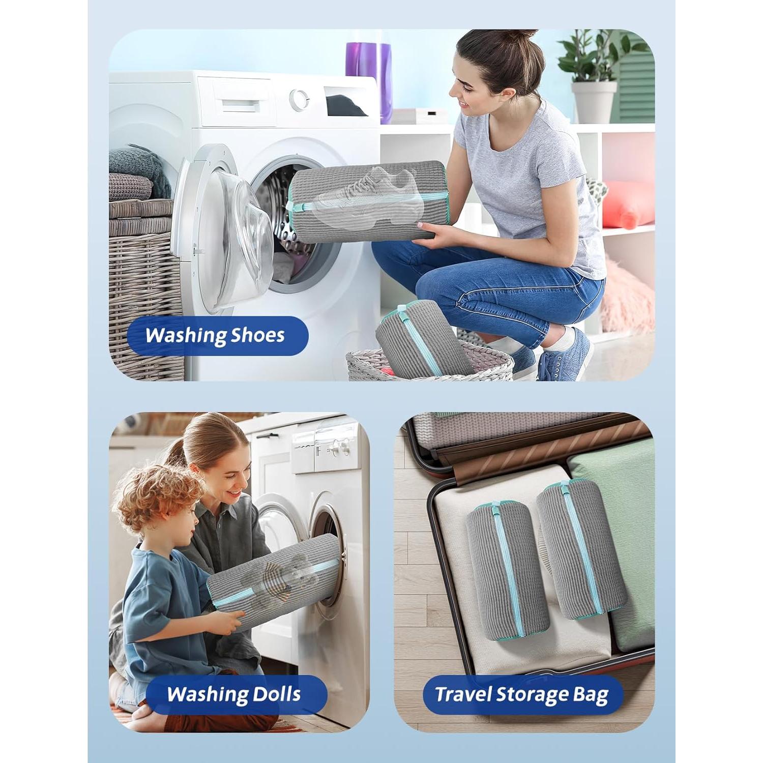 Bolsa de Lavado de Zapatos Pomeney 1pc Microfibra Gris