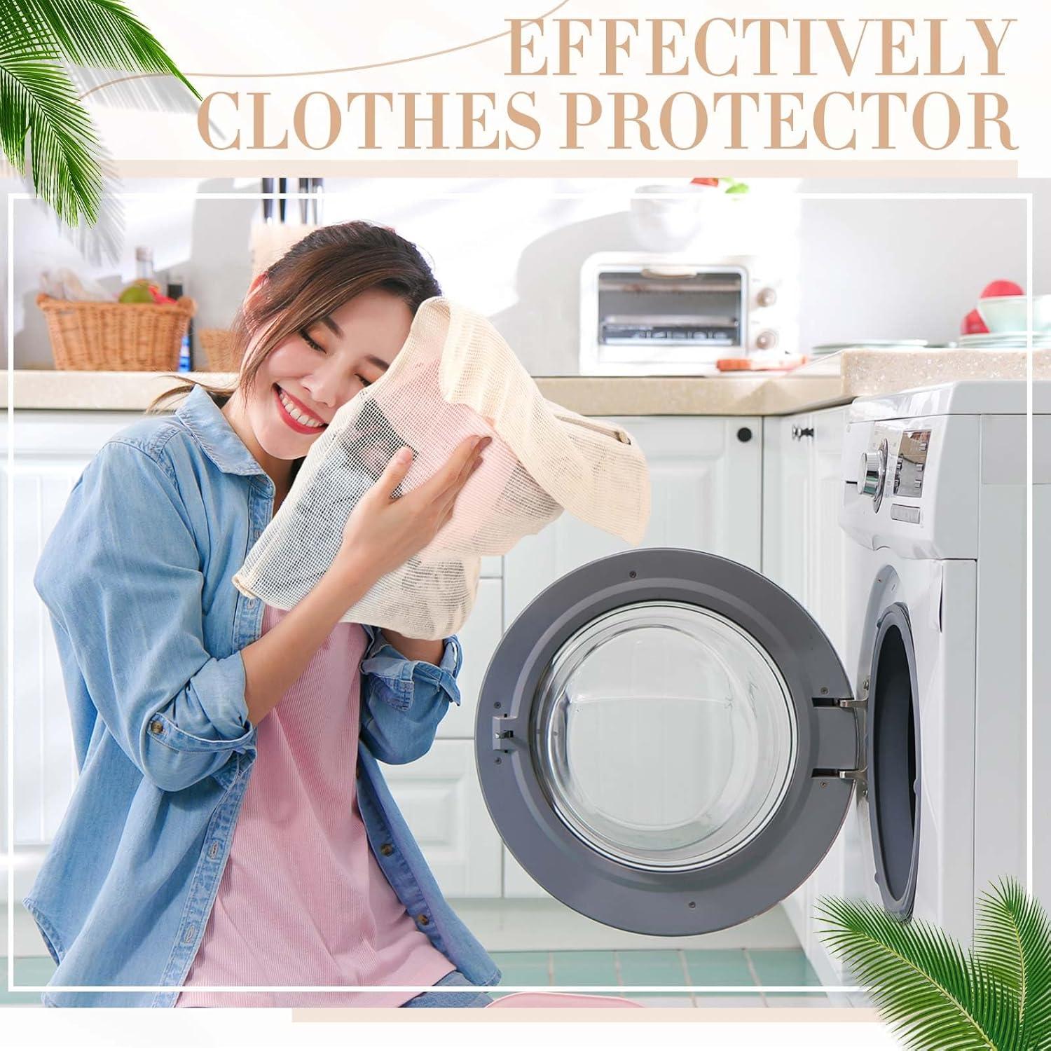 15 Bolsas de Lavandería de Malla Algodón Reallnaive 40x25cm