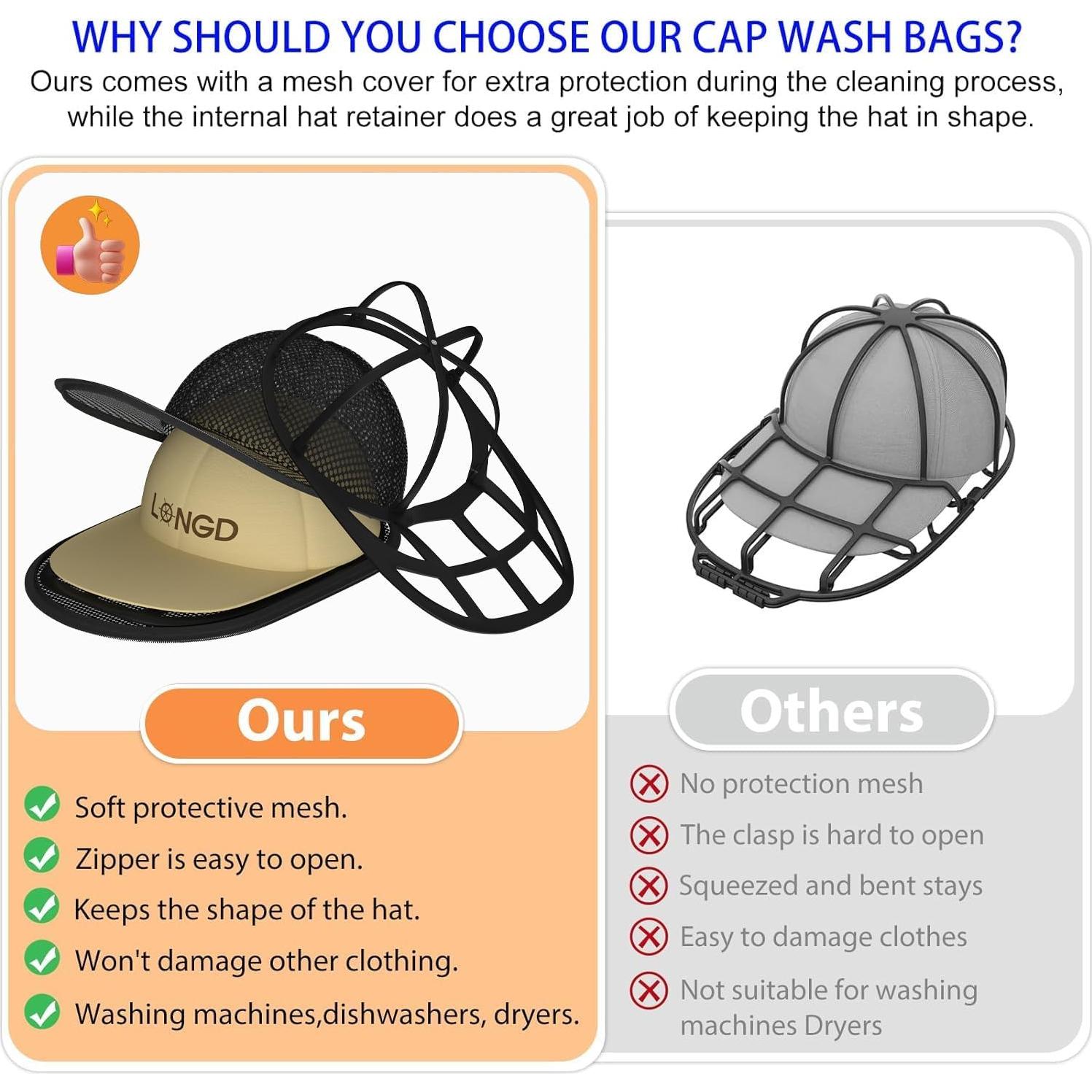 Cesta Lavadora de Gorras LONGD - Protector Plegable 30x19.4cm