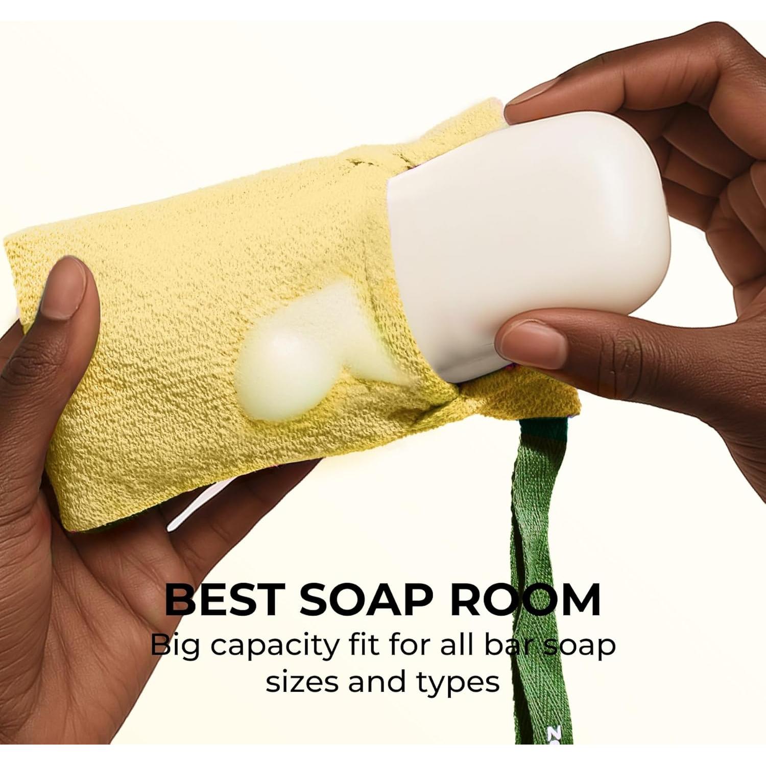 Bolsa de Jabón Exfoliante ZOMCHI Amarilla y Rosa - 2 Piezas