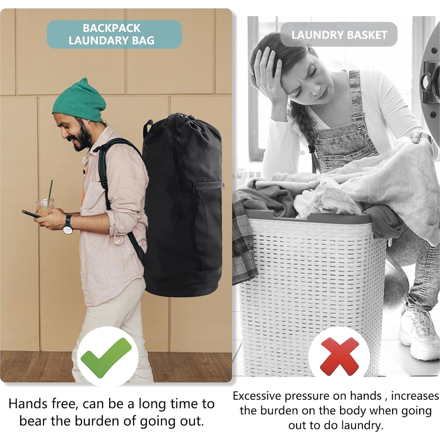 Bolsa de lavandería mochila Olosar 74x33cm impermeable negra