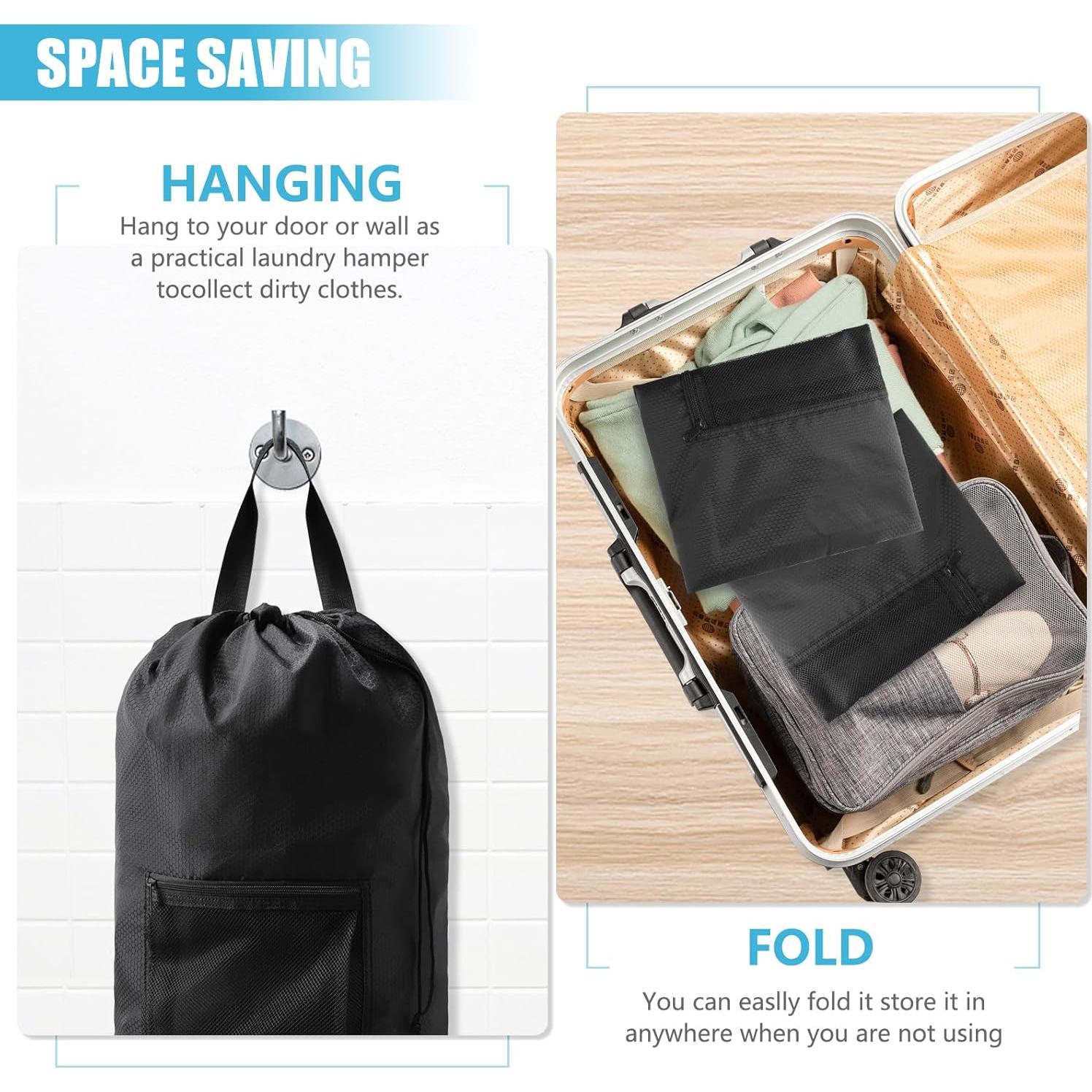 Bolsa de lavandería mochila Olosar 74x33cm impermeable negra