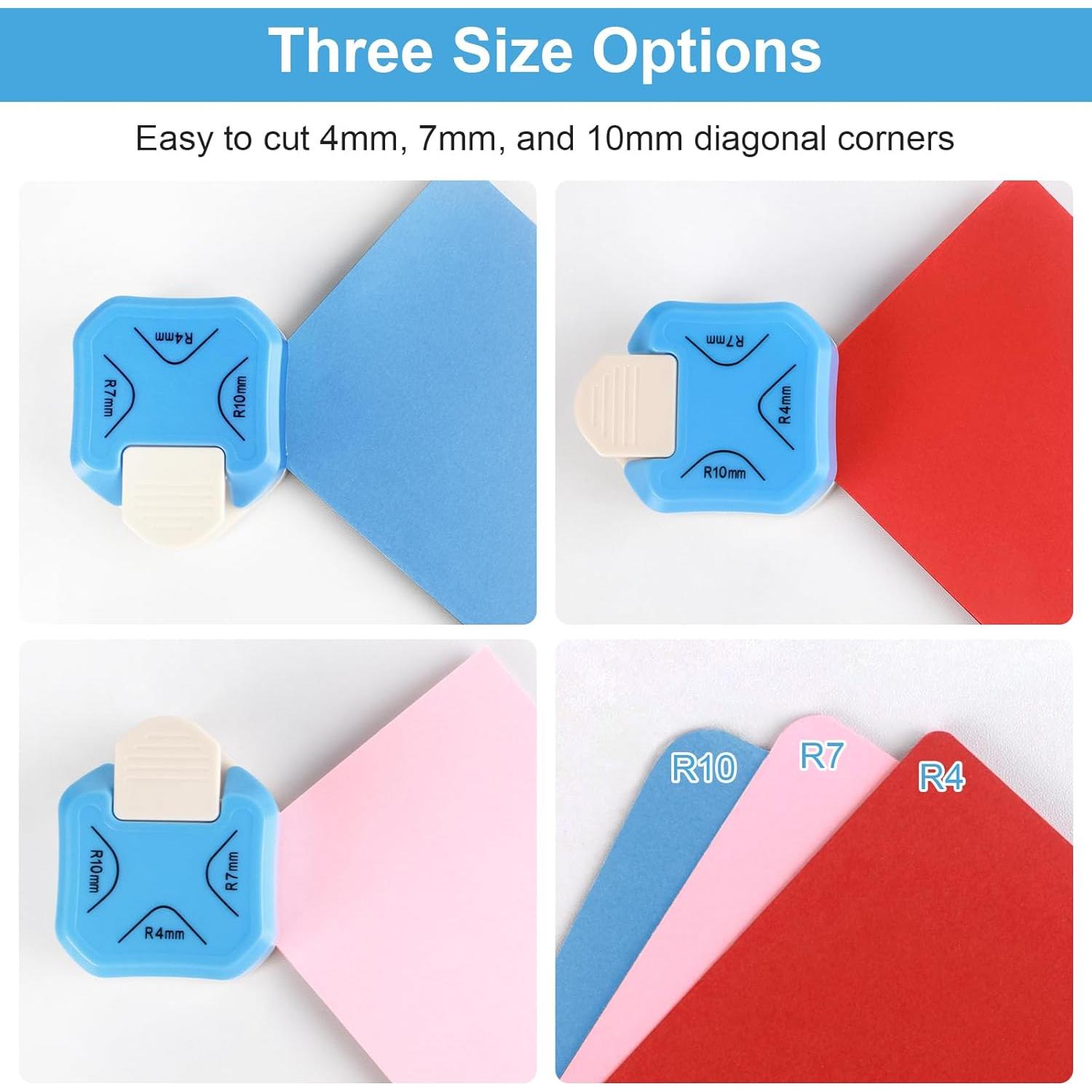 Perforadora de Esquinas Redondeadas MECHEER 3 en 1 - Azul