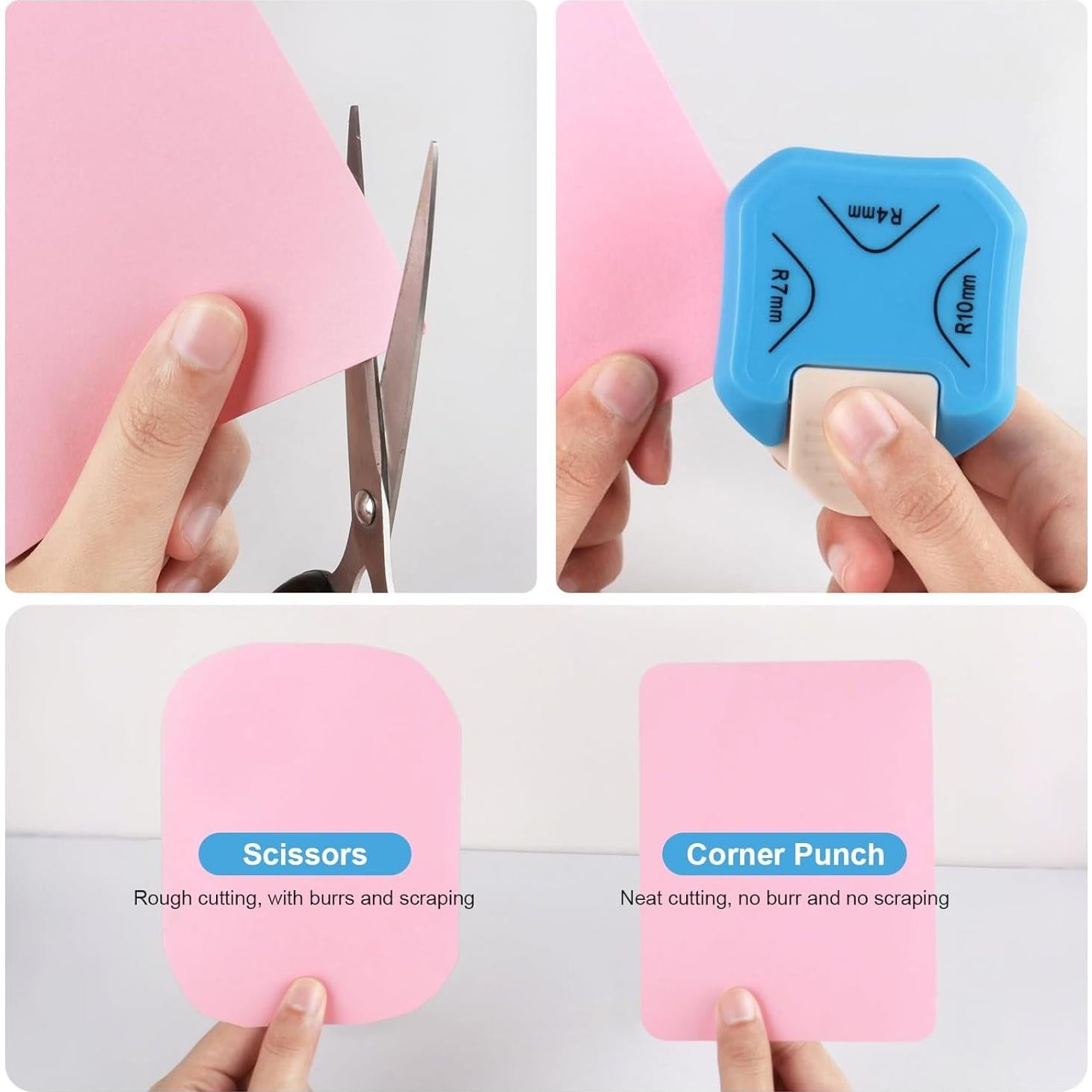 Perforadora de Esquinas Redondeadas MECHEER 3 en 1 - Azul