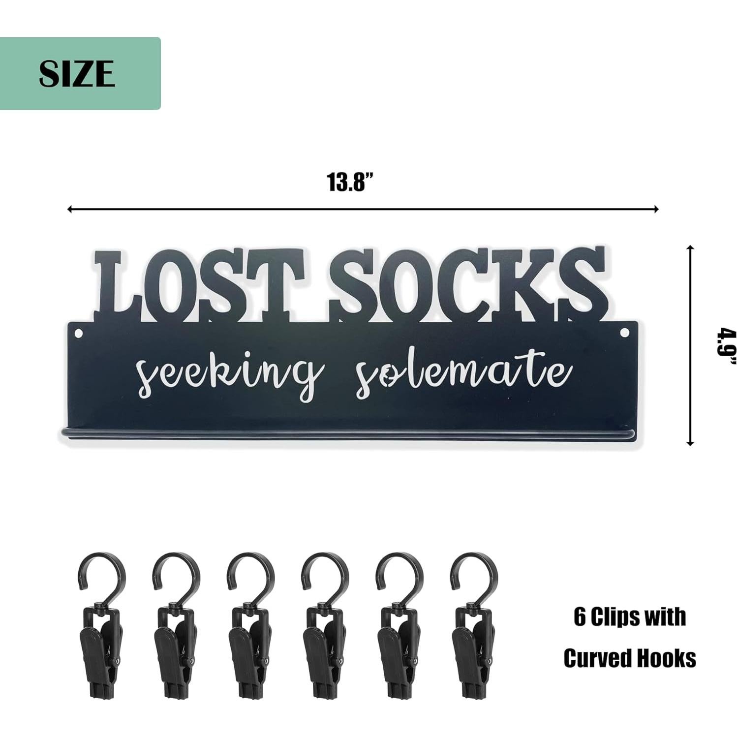 Cartel de Lavandería BiaGift Calcetines Perdidos 34x11.4cm