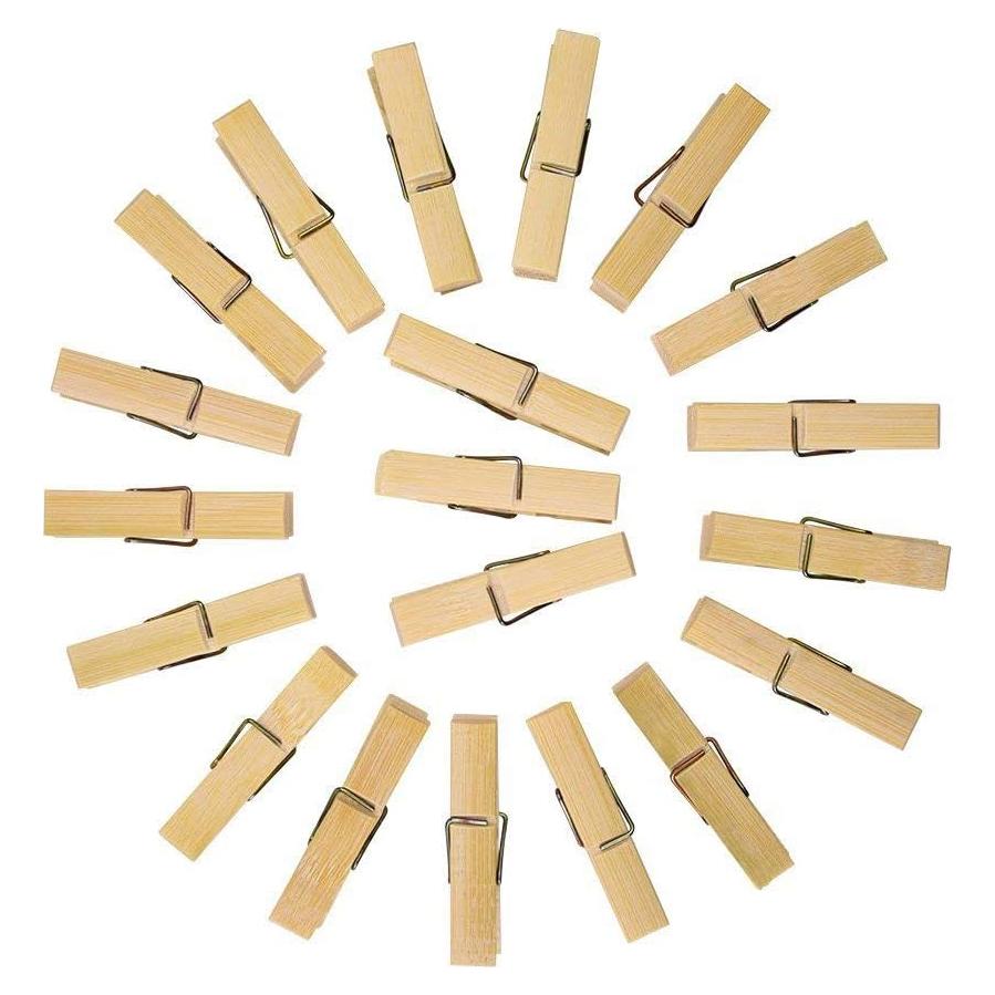 40 Pinzas de Ropa de Bambú lasenersm - Clips Colgantes