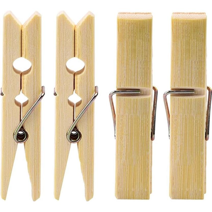 40 Pinzas de Ropa de Bambú lasenersm - Clips Colgantes