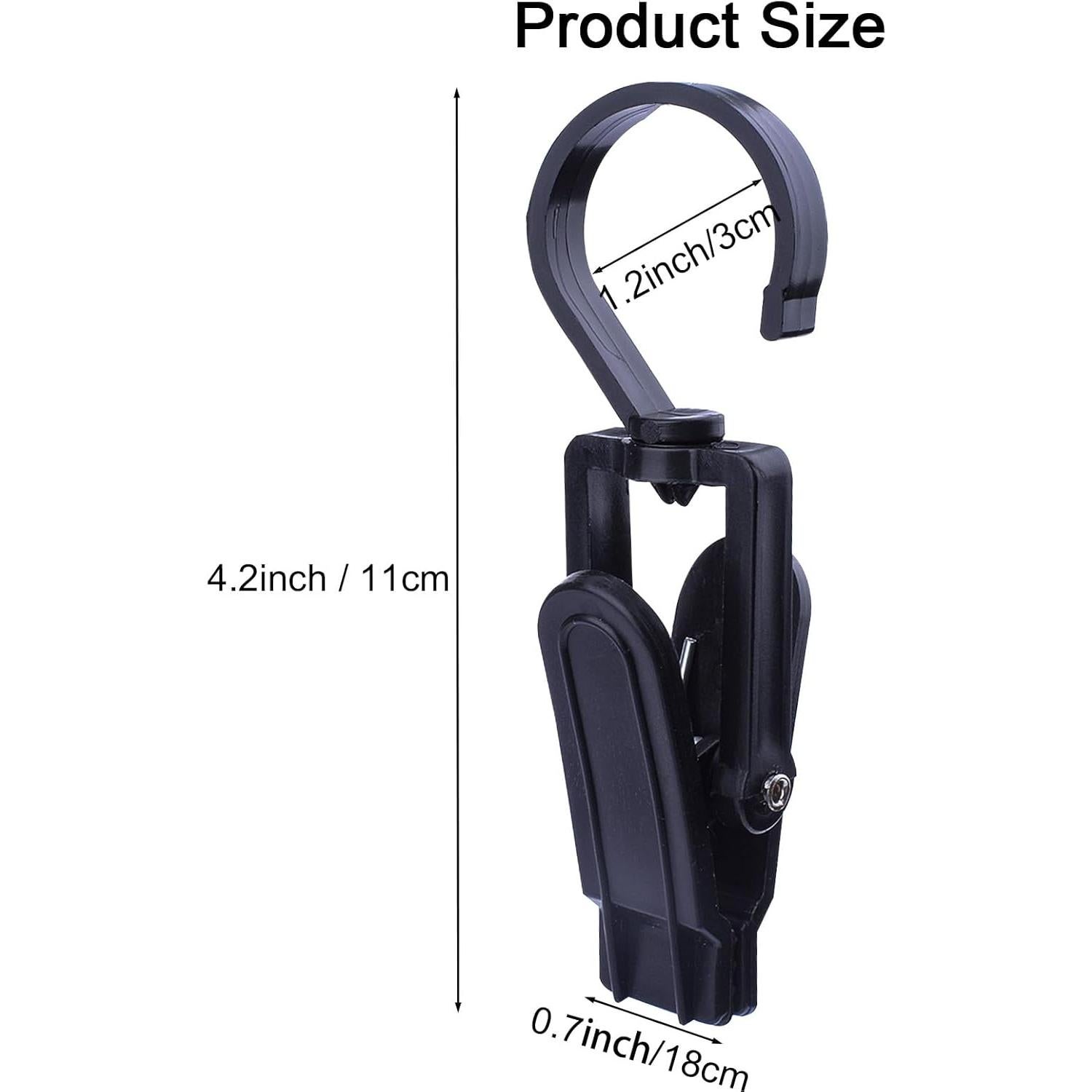 12 Ganchos Colgantes Giratorios Ningrou de Plástico Negro