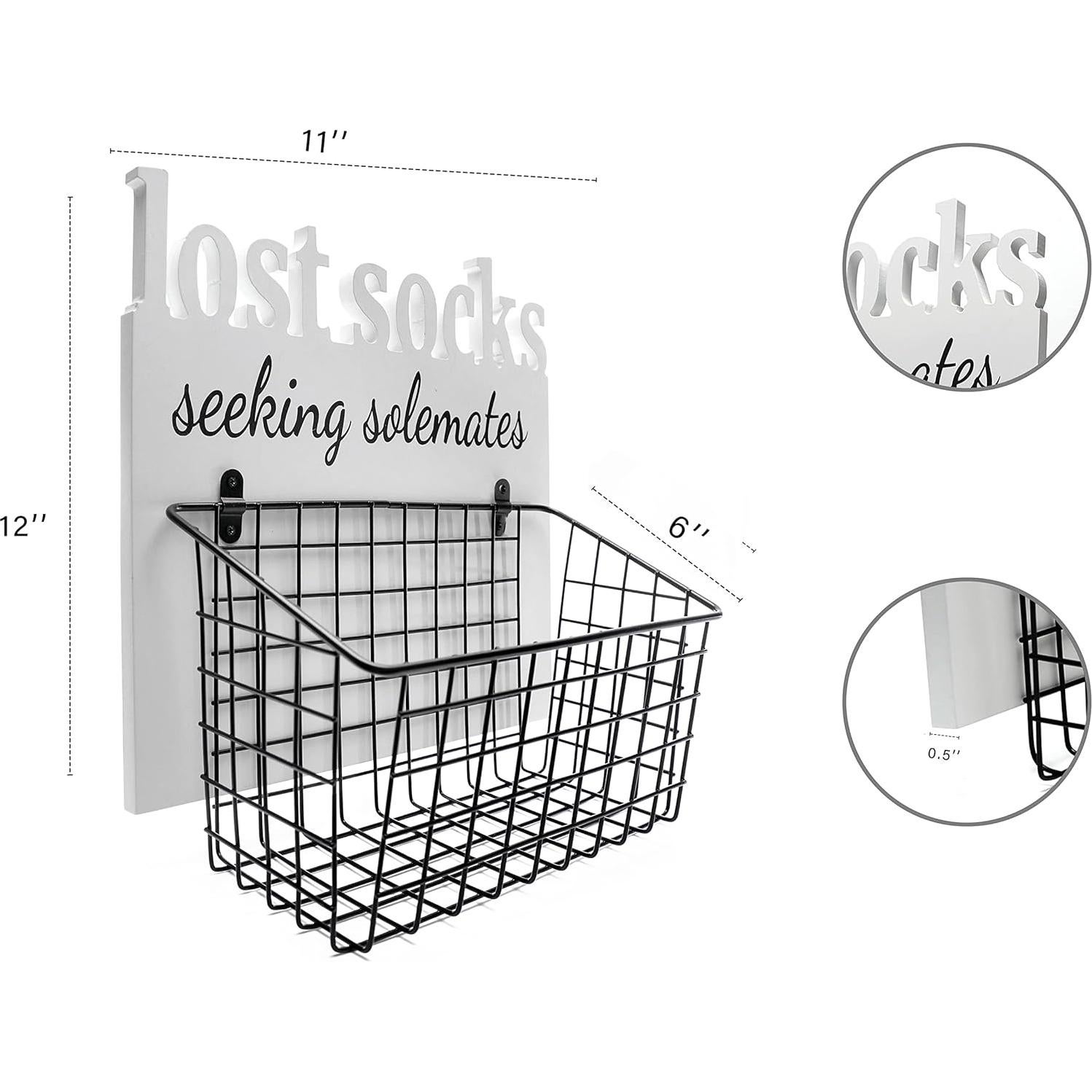 Cartel de Madera para Lavandería con Canasta y Tarro - Blanco